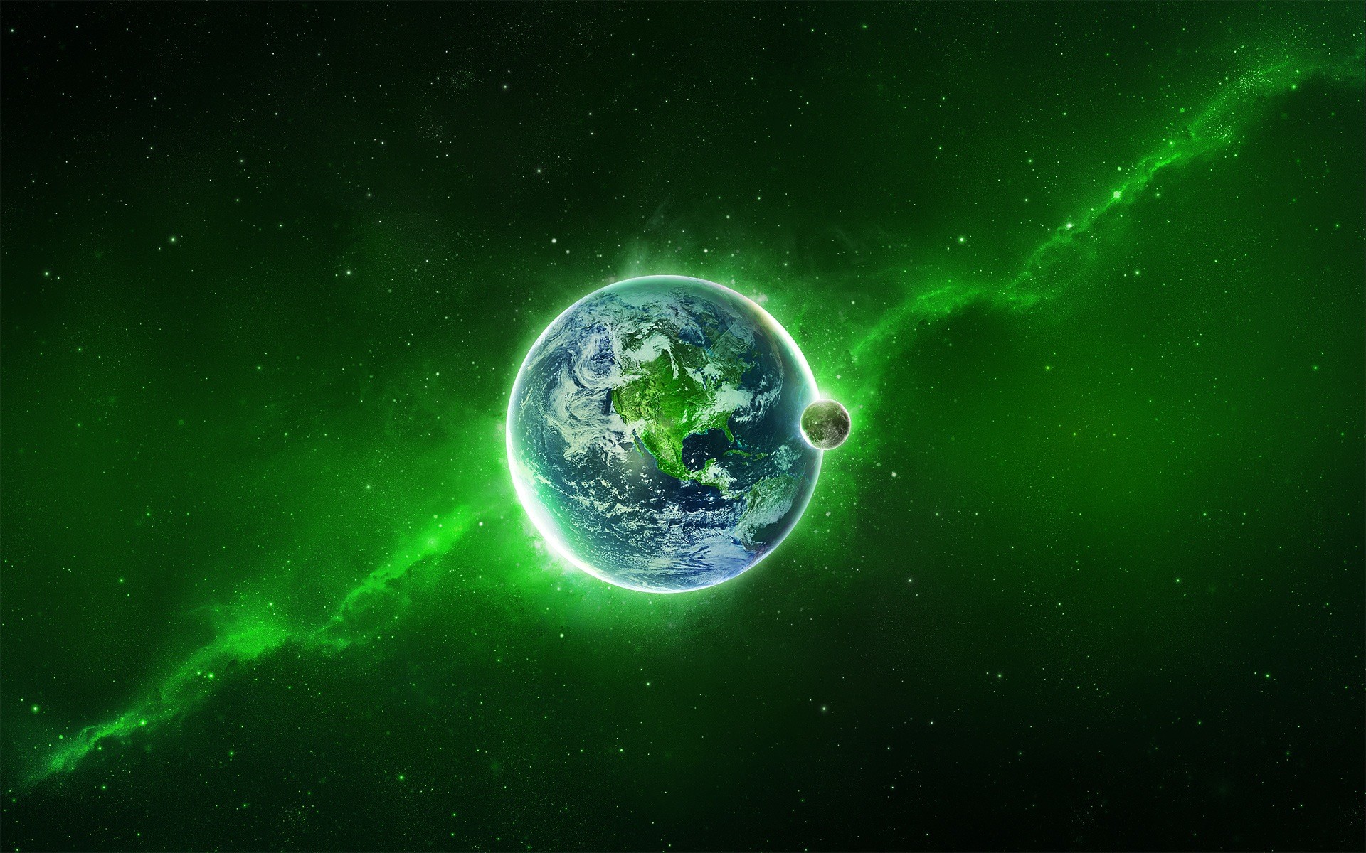 1920x1200 Planet-in-a-green-nebula