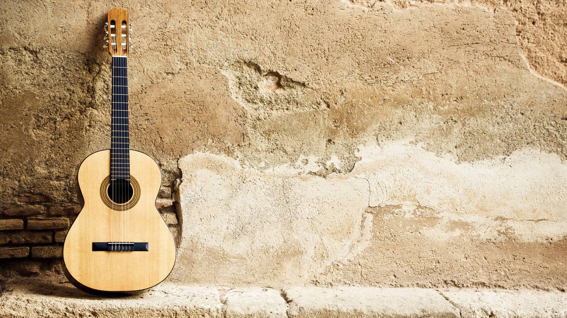1920x1080 acoustic guitar on wall wallpapers hd wallpapers desktop images download  amazing colourful 4k picture artwork lovely 1920Ã1080 Wallpaper HD