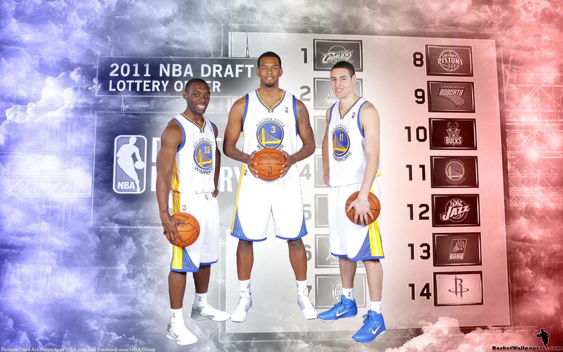 1920x1200 GOLDEN STATE WARRIORS Nba Basketball three players Wallpapers HD / Desktop  and Mobile Backgrounds