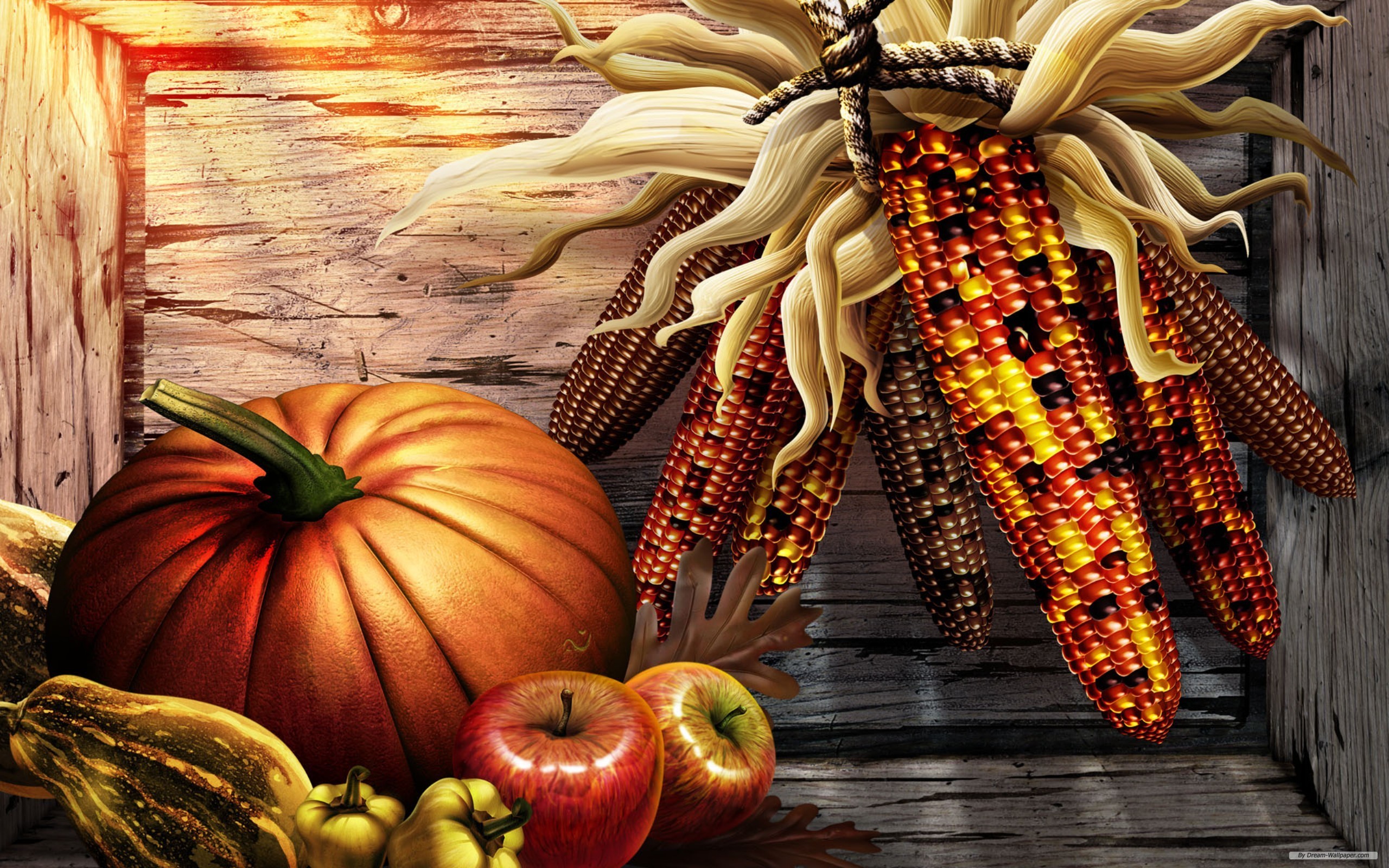 2560x1600 HD 3D Thanksgiving Picture.