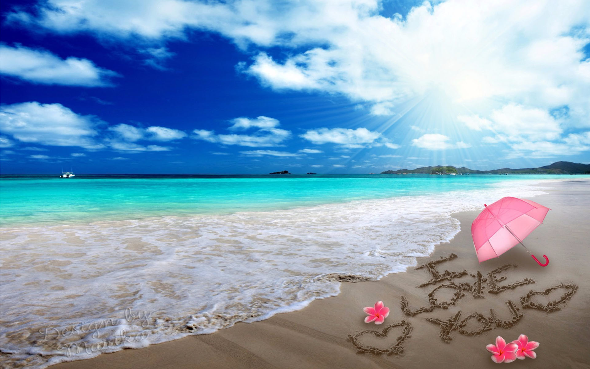 1920x1200 Love Message in the Sand HD Wallpaper | Background Image |  |  ID:793376 - Wallpaper Abyss