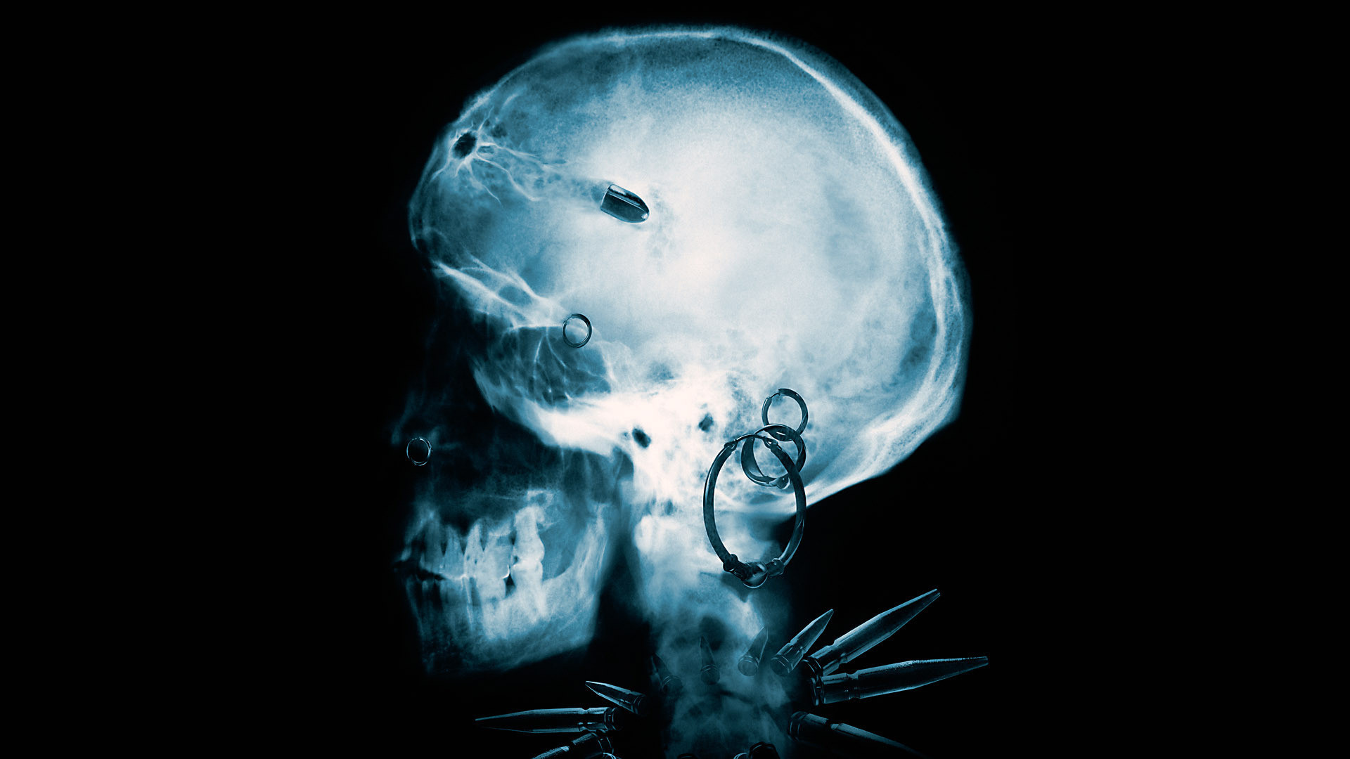 1920x1080 GIRL WHO KICKED THE HORNETS NEST x-ray skull skulls dark horror .