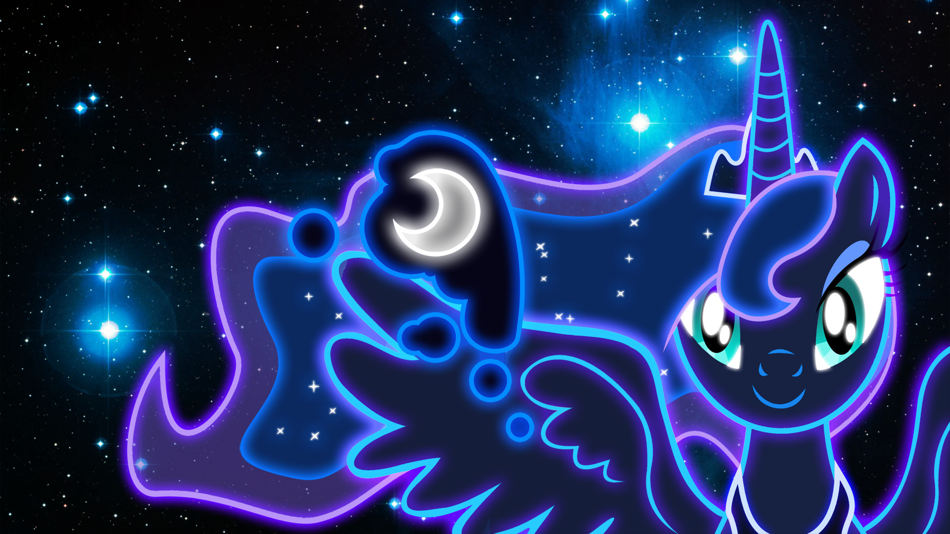 1920x1080 Neon Luna wallpaper. | My Little Pony: Friendship is Magic | Pinterest