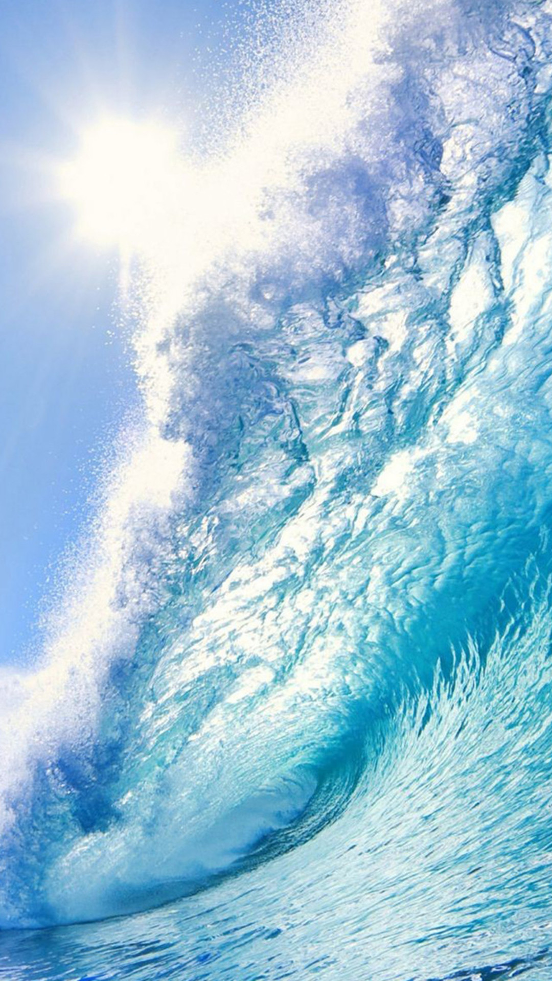 1080x1920 Nature Huge Ocean Surging Wave Under Sunshine #iPhone #6 #plus #wallpaper
