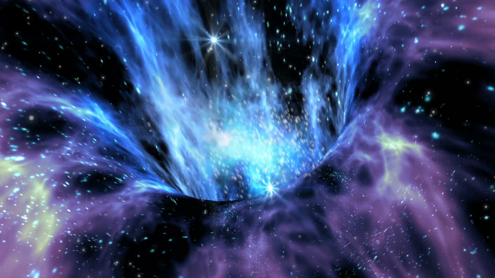 1920x1080 Loop animation with wormhole interstellar travel through a blue force field  with galaxies and stars, for a space-time continuum background Motion  Background ...