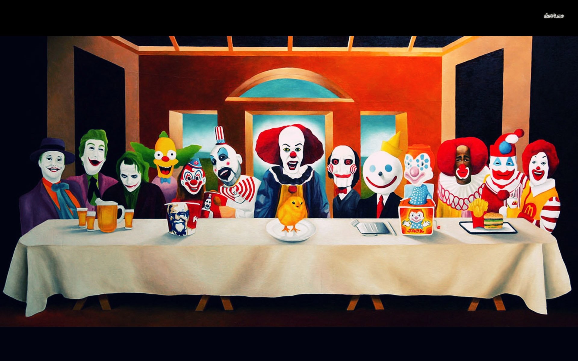 1920x1200 Clown Last Supper