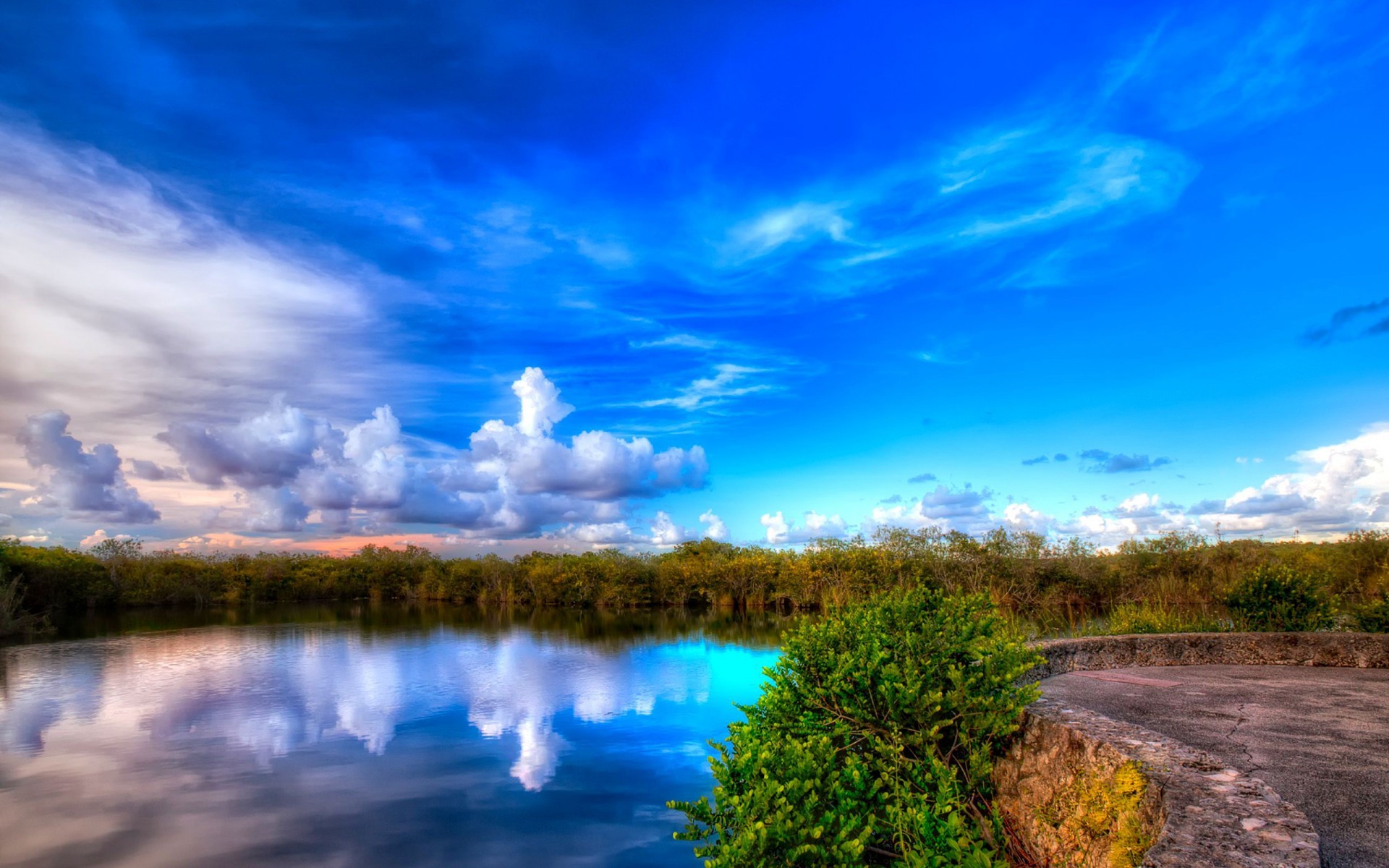 1920x1200 Blue Sky Clouds Lake Scenery wallpapers and stock photos
