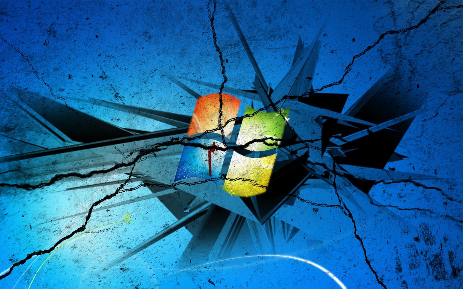 1920x1200 Windows 7 Broken Screen Desktop Background Wallpaper - HD Wallpapers