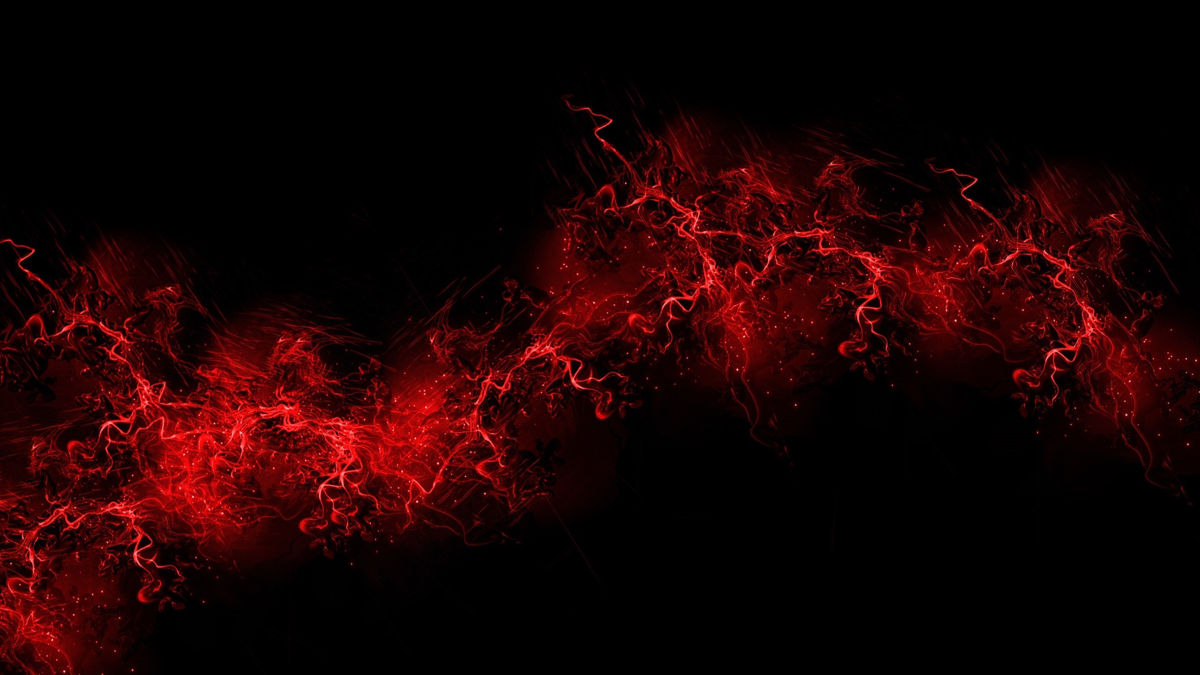 3840x2160  Wallpaper black background, red, color, paint, explosion, burst