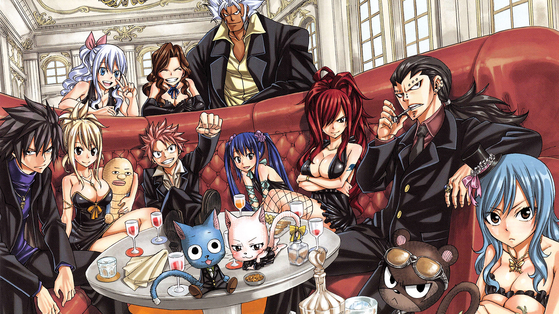 1920x1080 Anime - Fairy Tail Gray Fullbuster Panther Lily (Fairy Tail) Gajeel Redfox  Cana Alberona