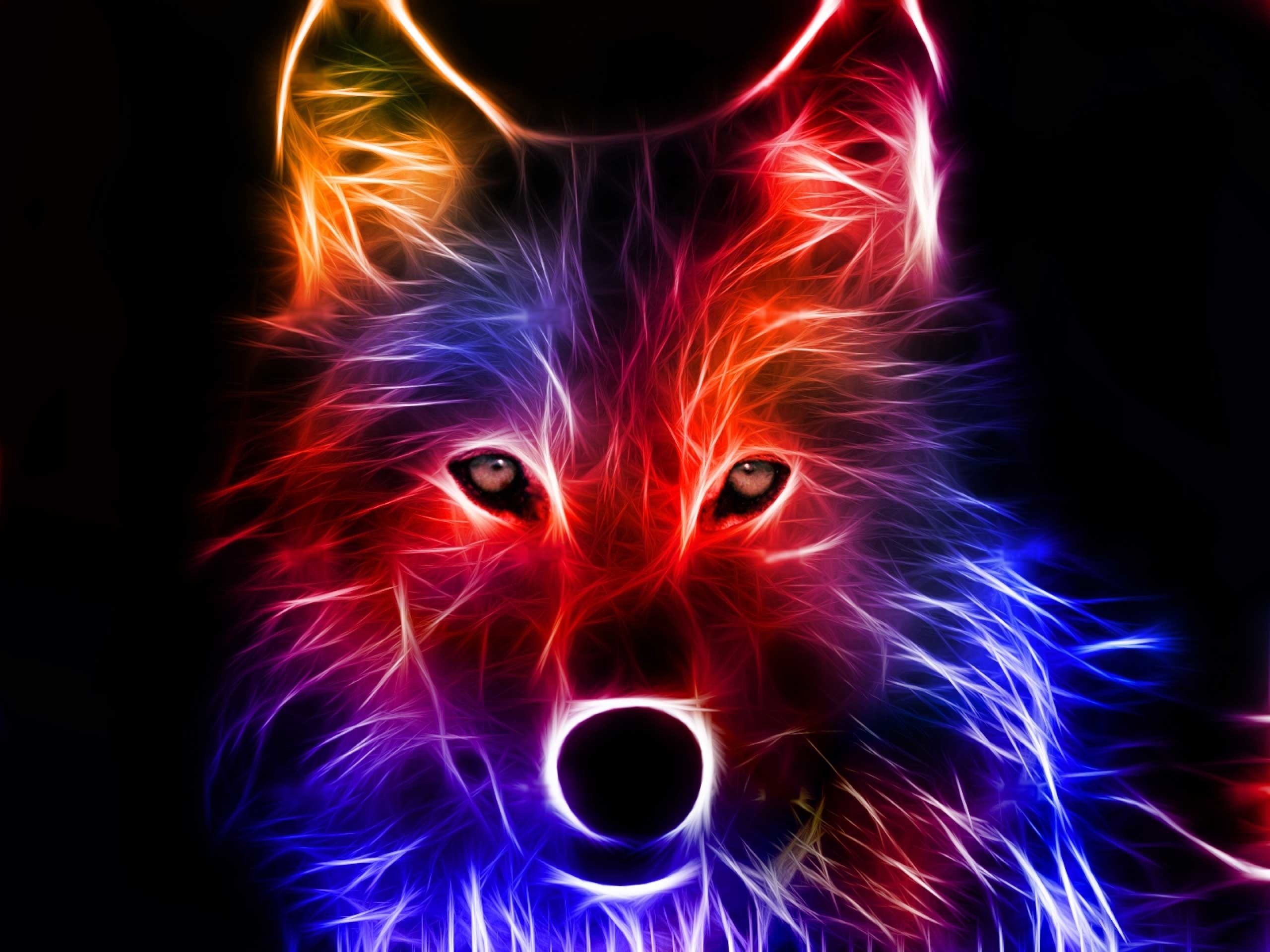 2560x1920 3d colorful fox wallpaper