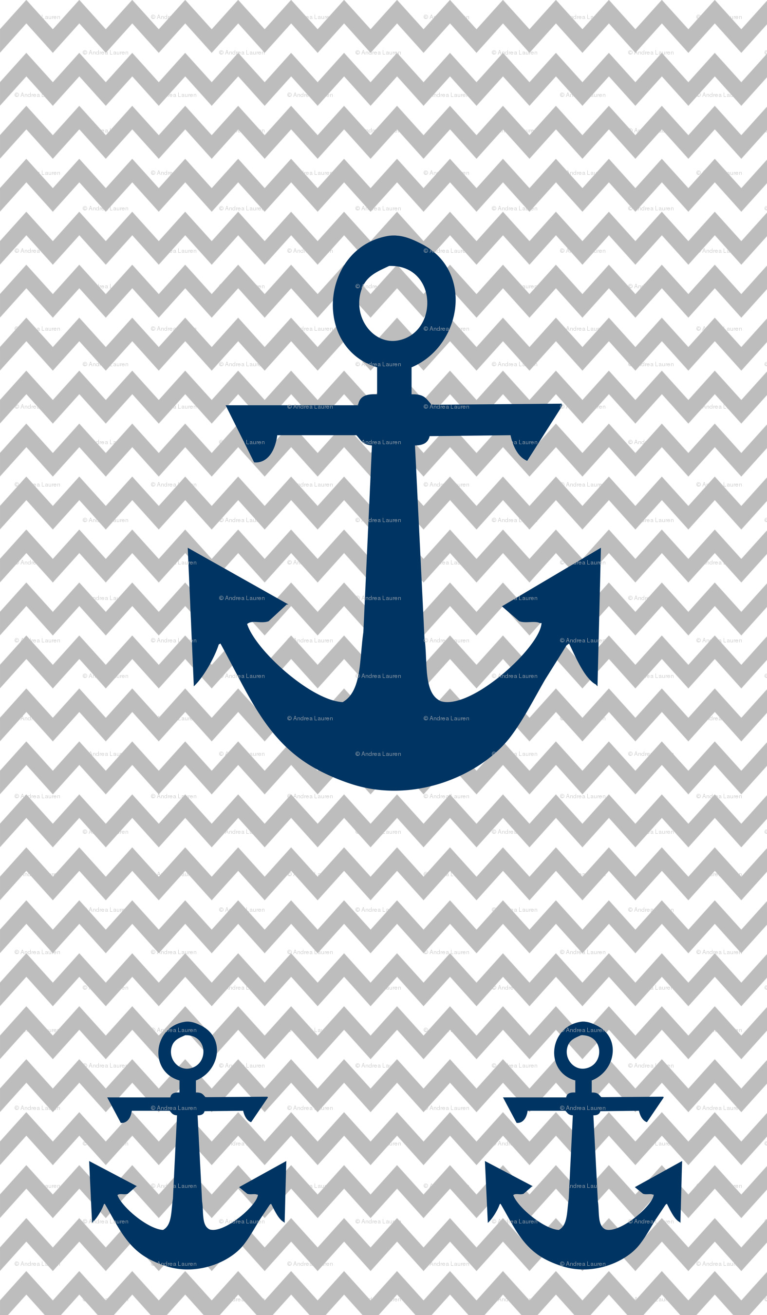 1575x2700 anchor cot sheet // grey chevron and navy anchor with pillows wallpaper -  andrea_lauren - Spoonflower