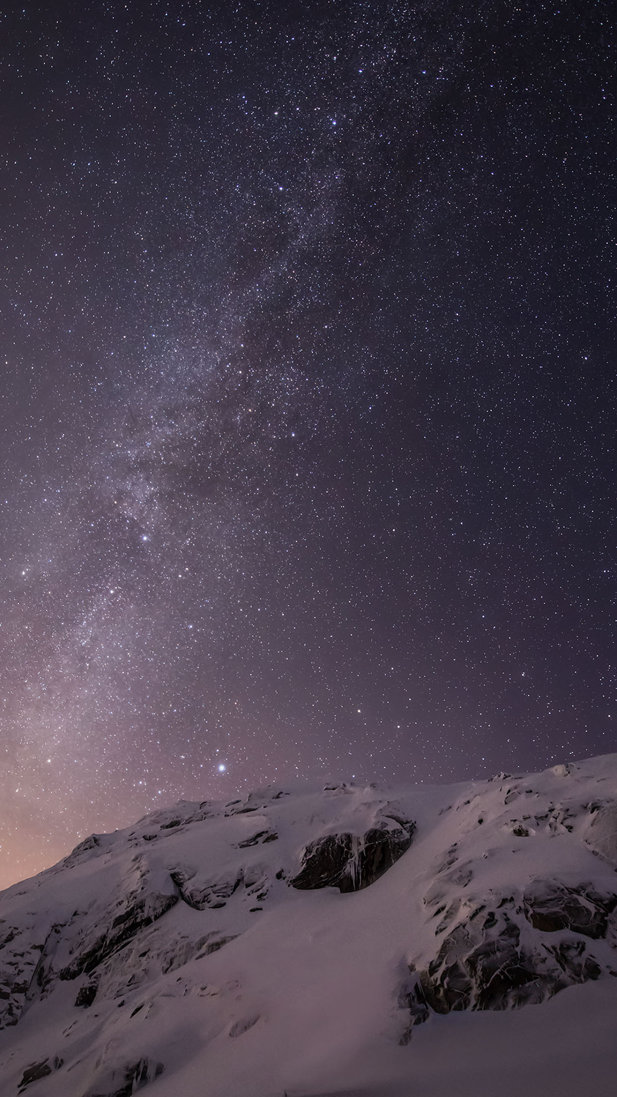 1242x2208 Starry Night Snow Mountain Stars Sky Android Wallpaper ...