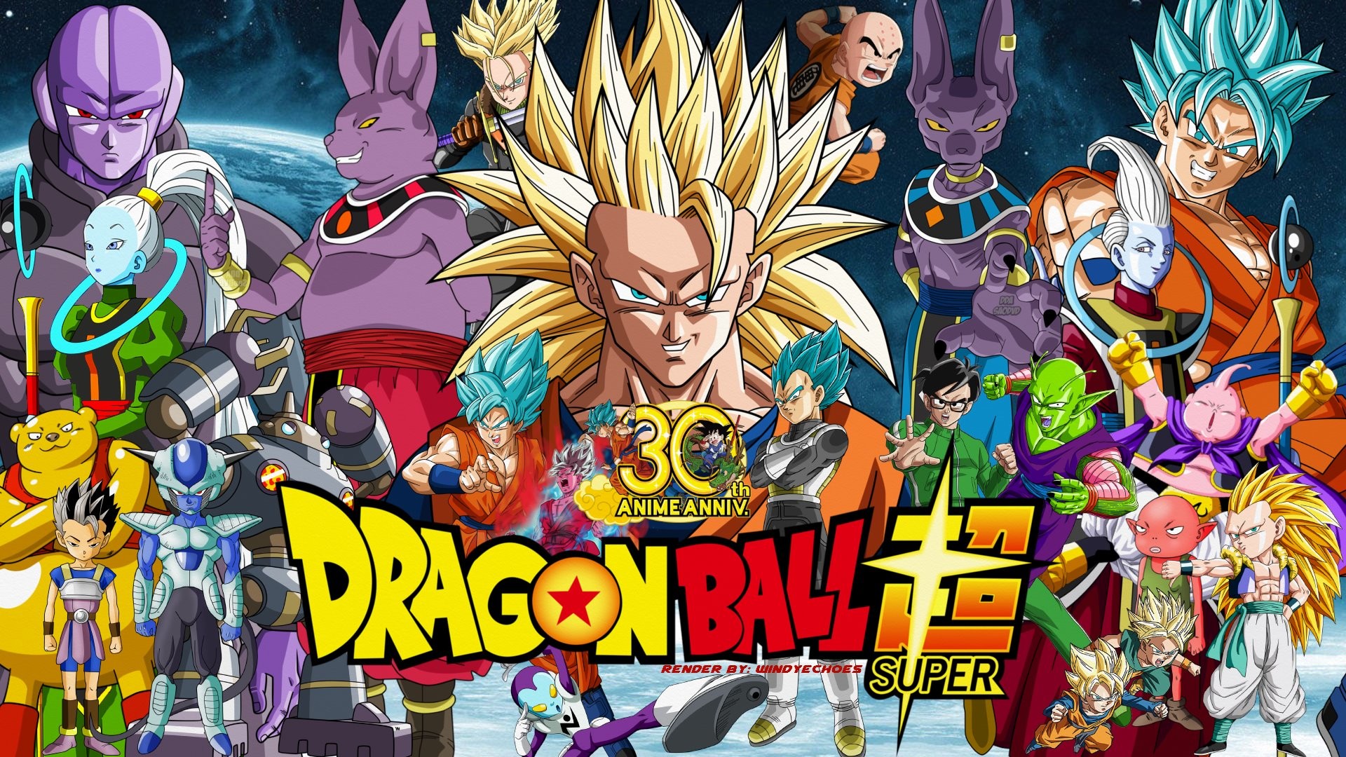 1920x1080 ... Dragon Ball Super 30th Anniversary Wallpaper # 1 by WindyEchoes