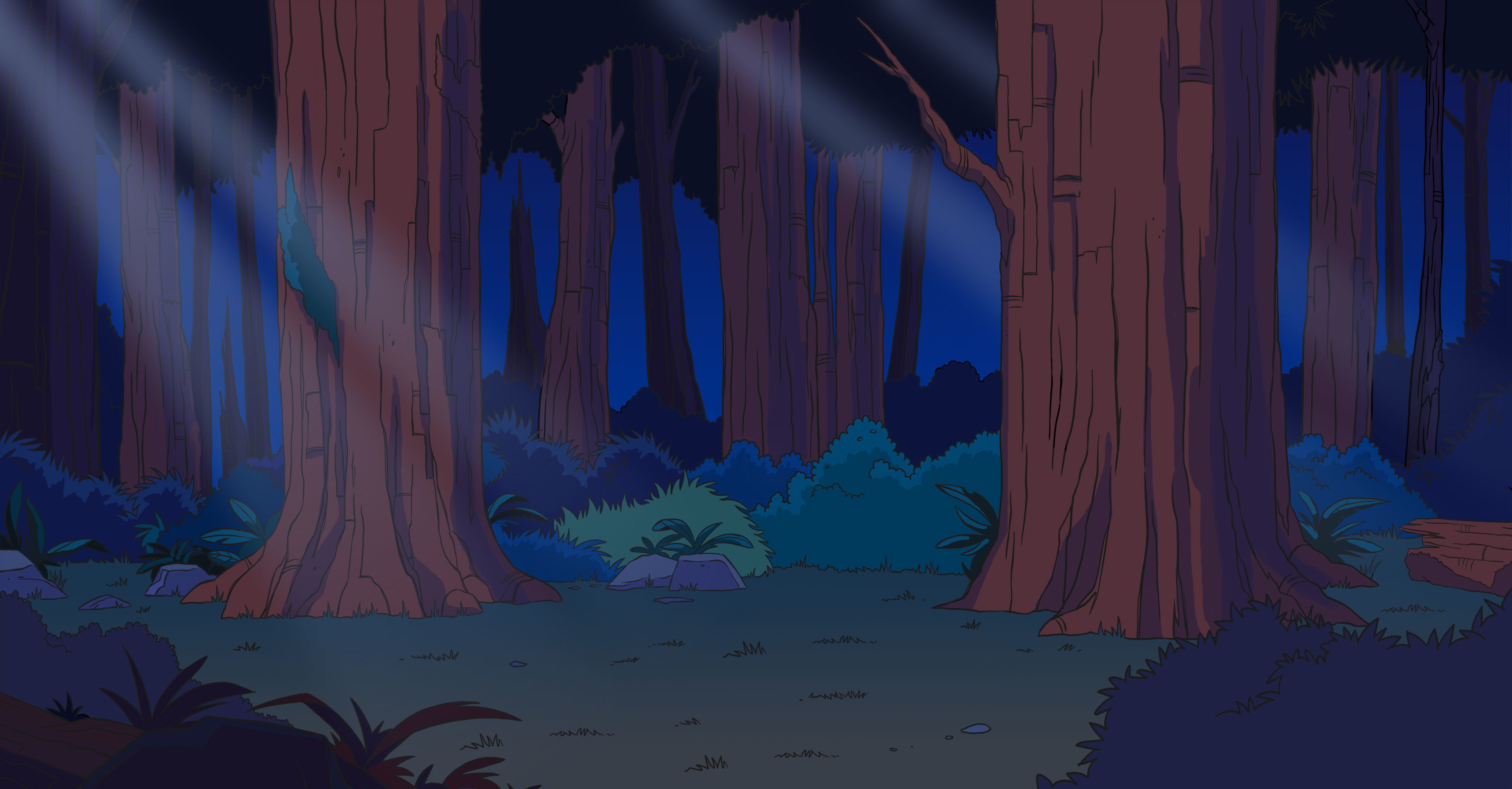 3456x1805 Looney tunes forest background - photo#4