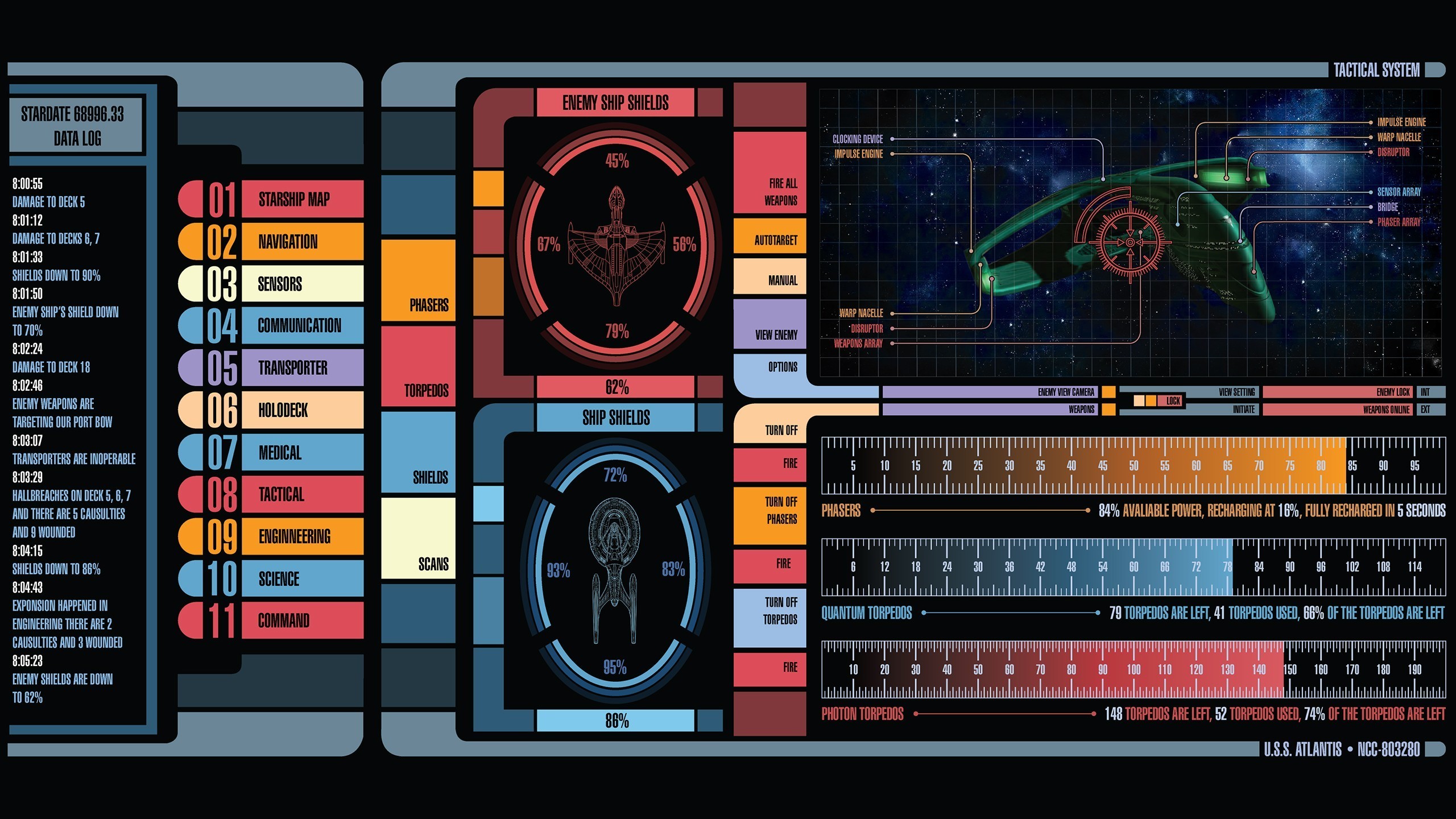 2560x1440 1920x1080 Star Trek LCARS Wallpaper