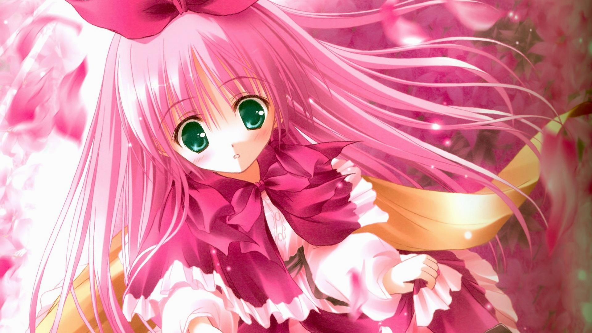 1920x1080 Cute-pink-hair-anime-girl-wallpapers-