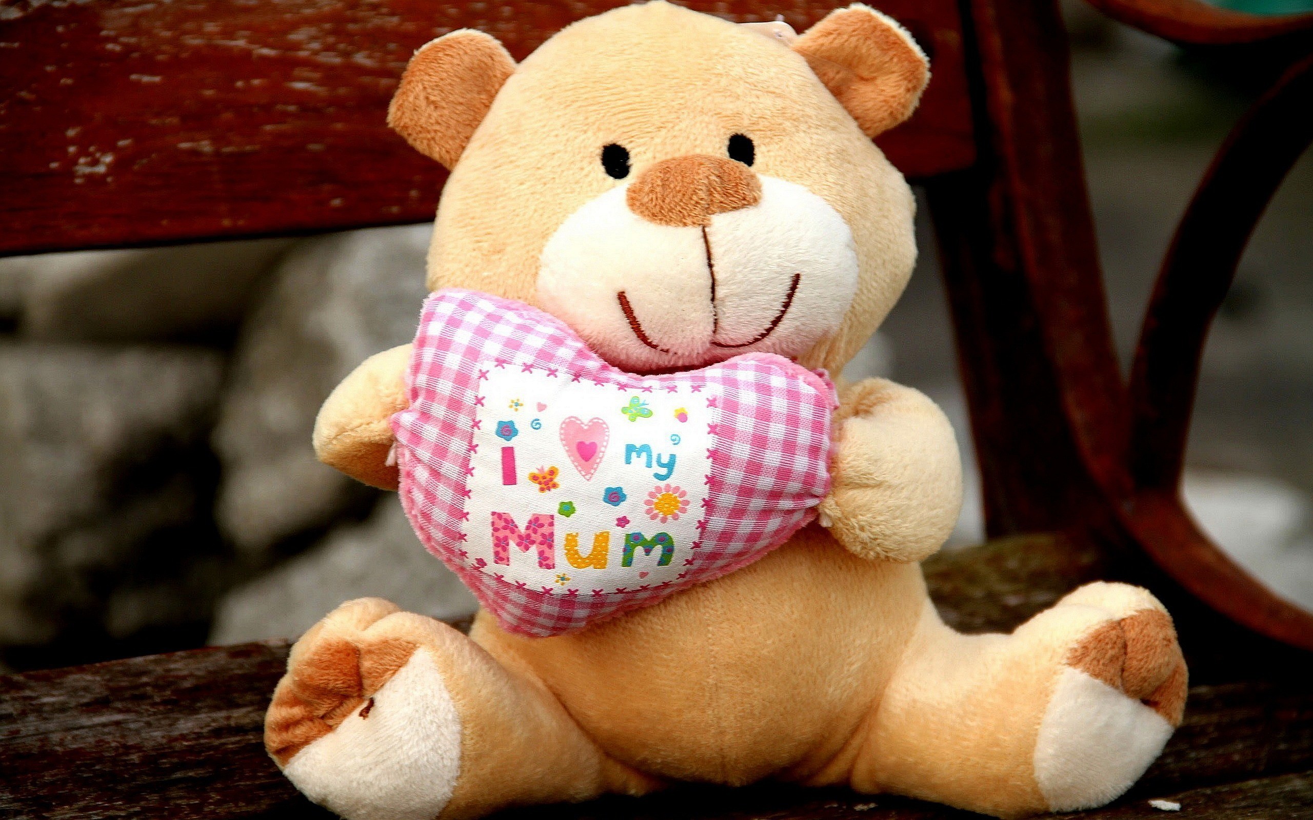 2560x1600 Cute teddy bear I love you mom
