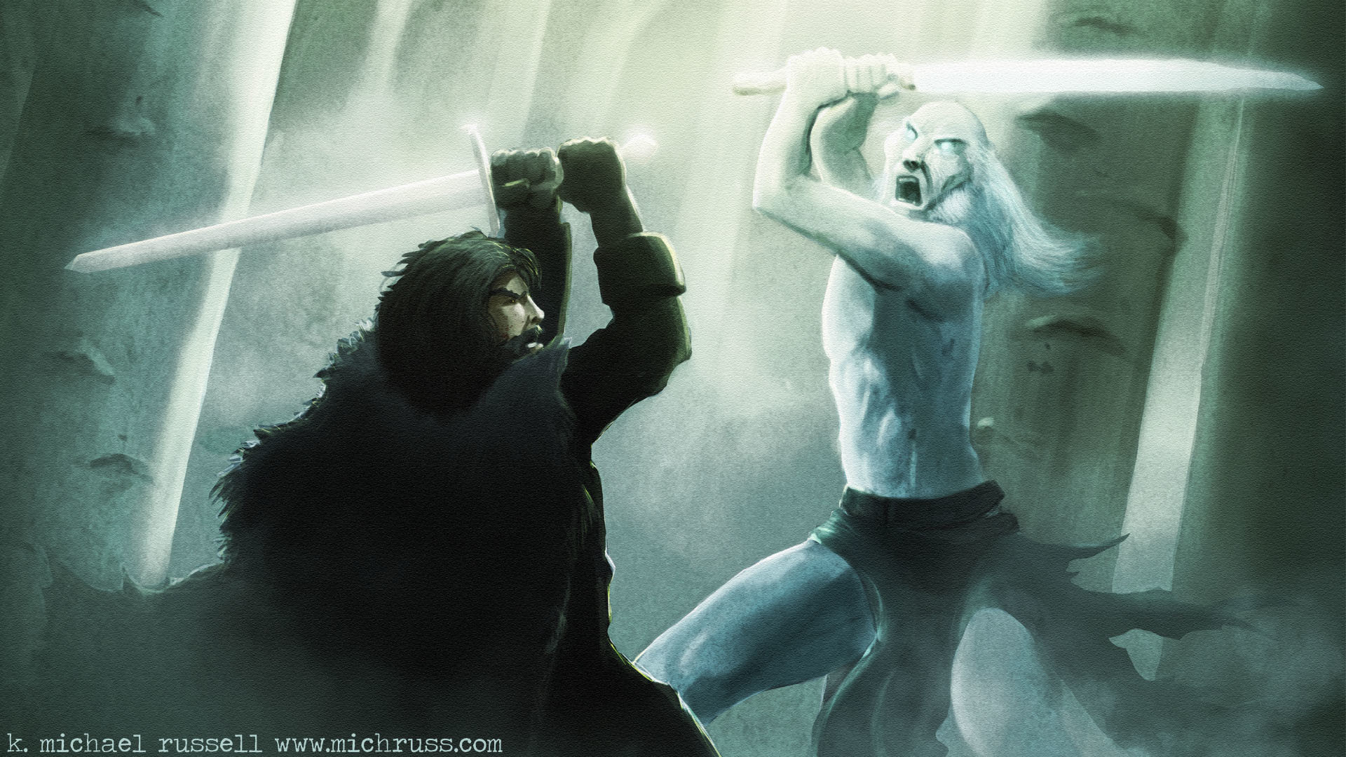 1920x1080 ... Game of Thrones: man of the wall vs white walker by kmichaelrussell