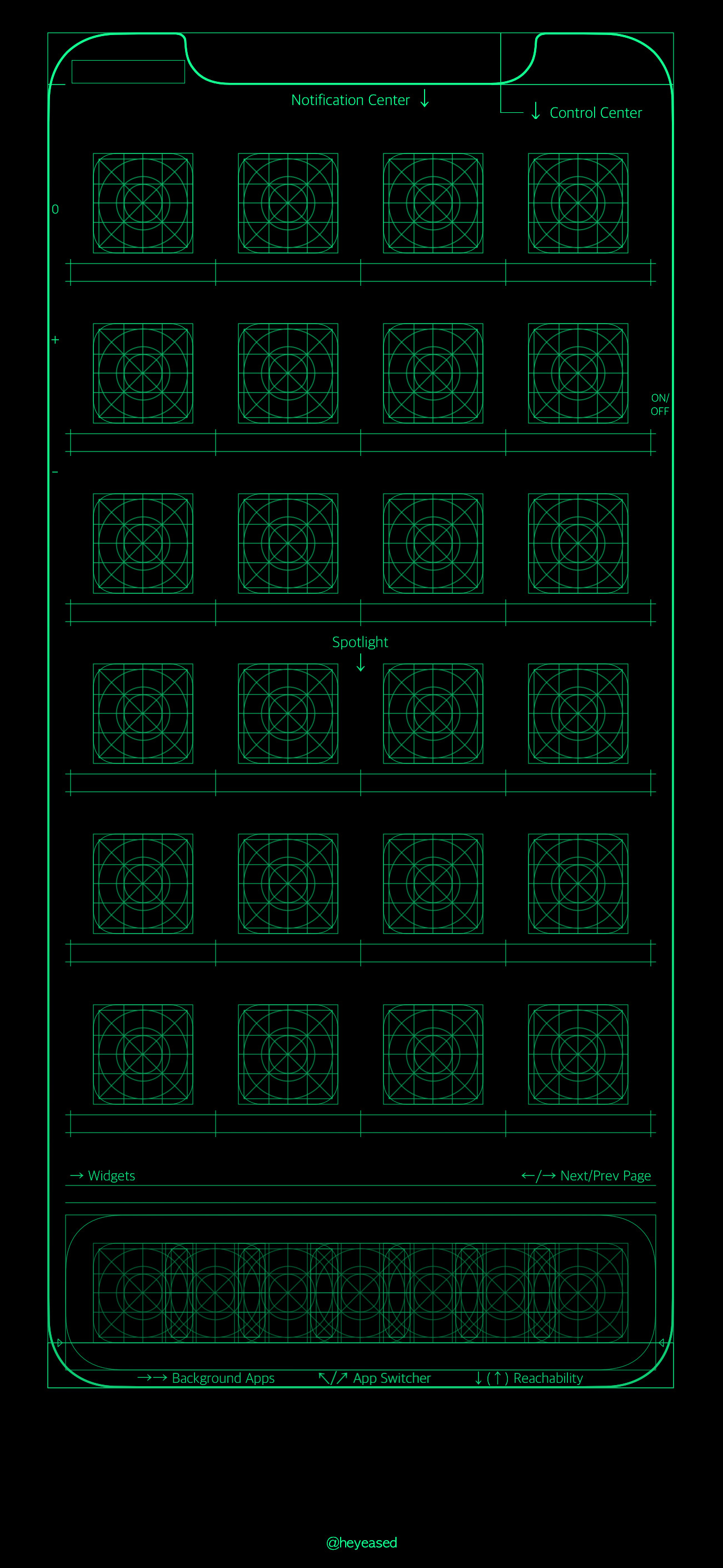 1301x2820 Blueprint Wallpaper For X In Green