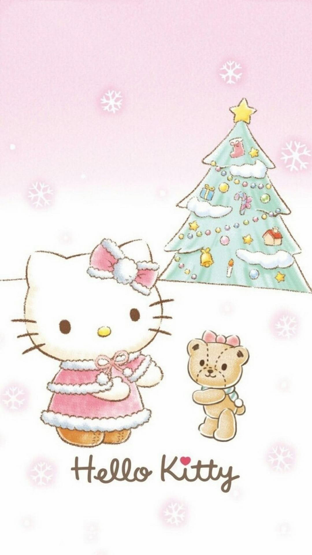 1080x1920 Hello Kitty et Tiny Chum / Christmas Wallpaper