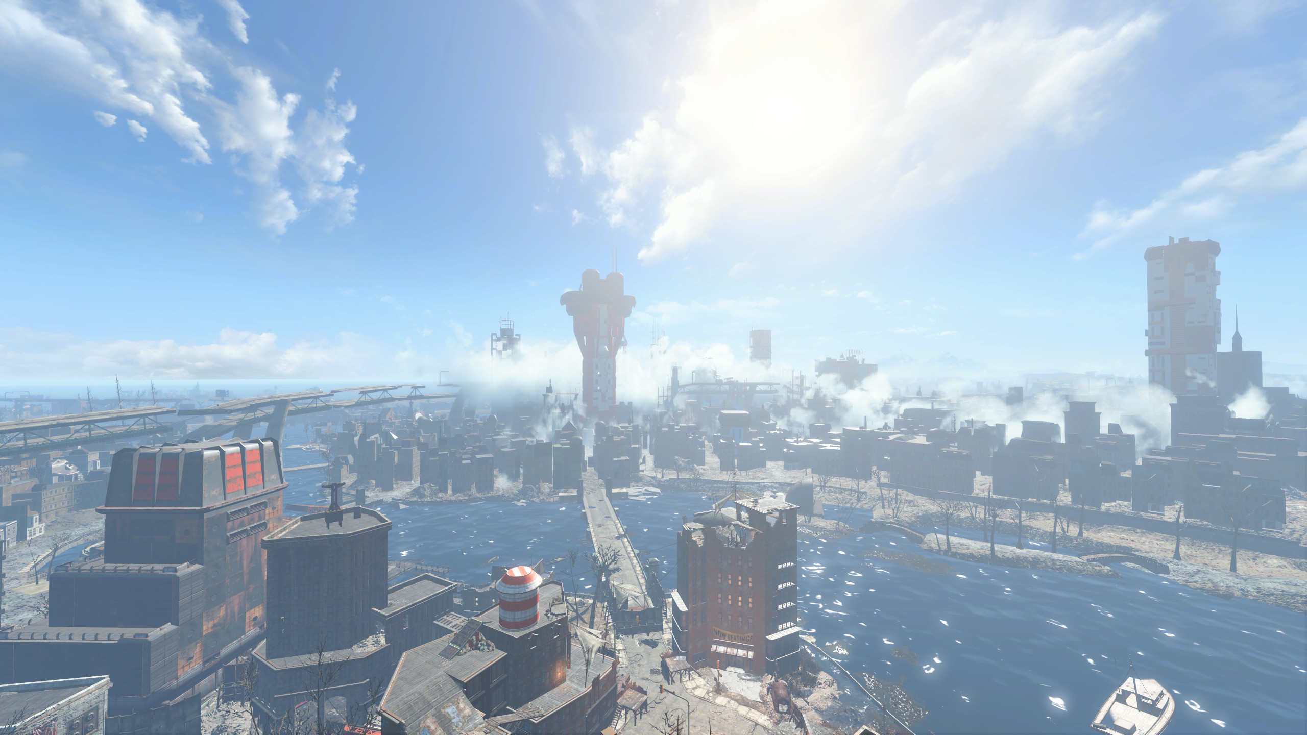 2560x1440 view from the top of Cambridge (Fallout 4) ...
