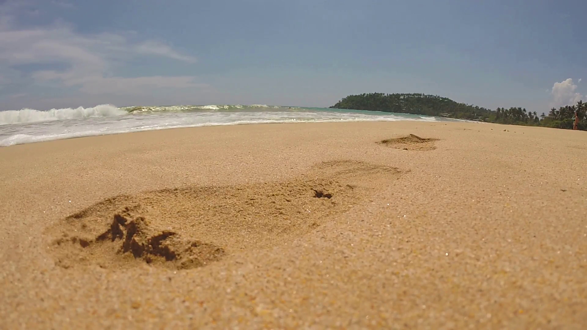1920x1080 waves washing up onto foot prints in the sand on beach in the tropics stock  video footage videoblocks with fuspuren im sand wallpaper.