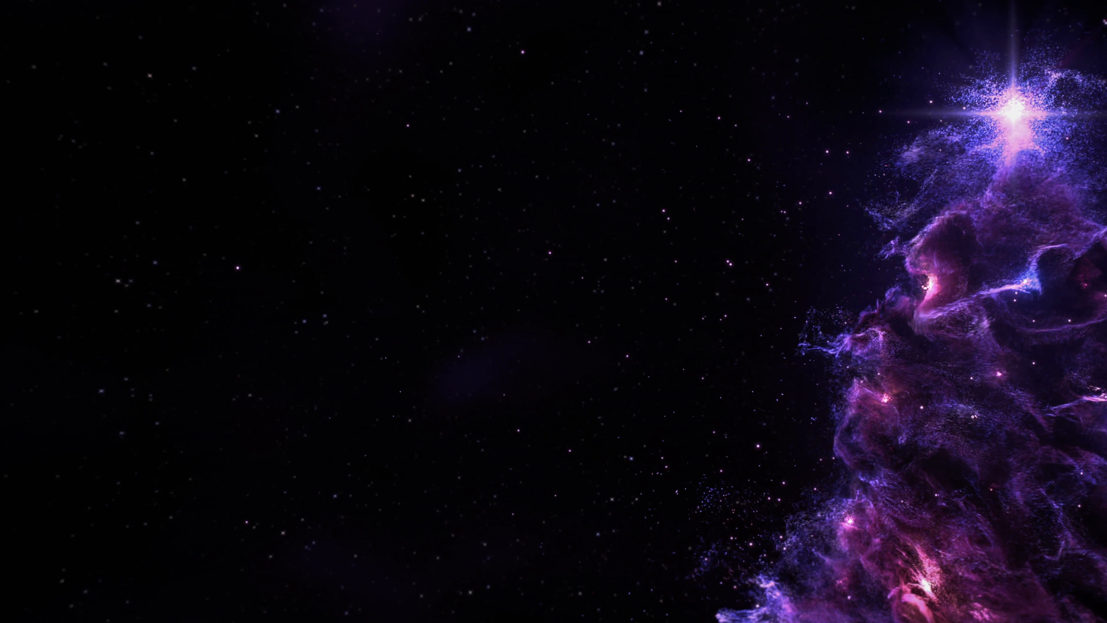 3840x2160 Christmas Tree Nebula Background Full 4K Loop Purple