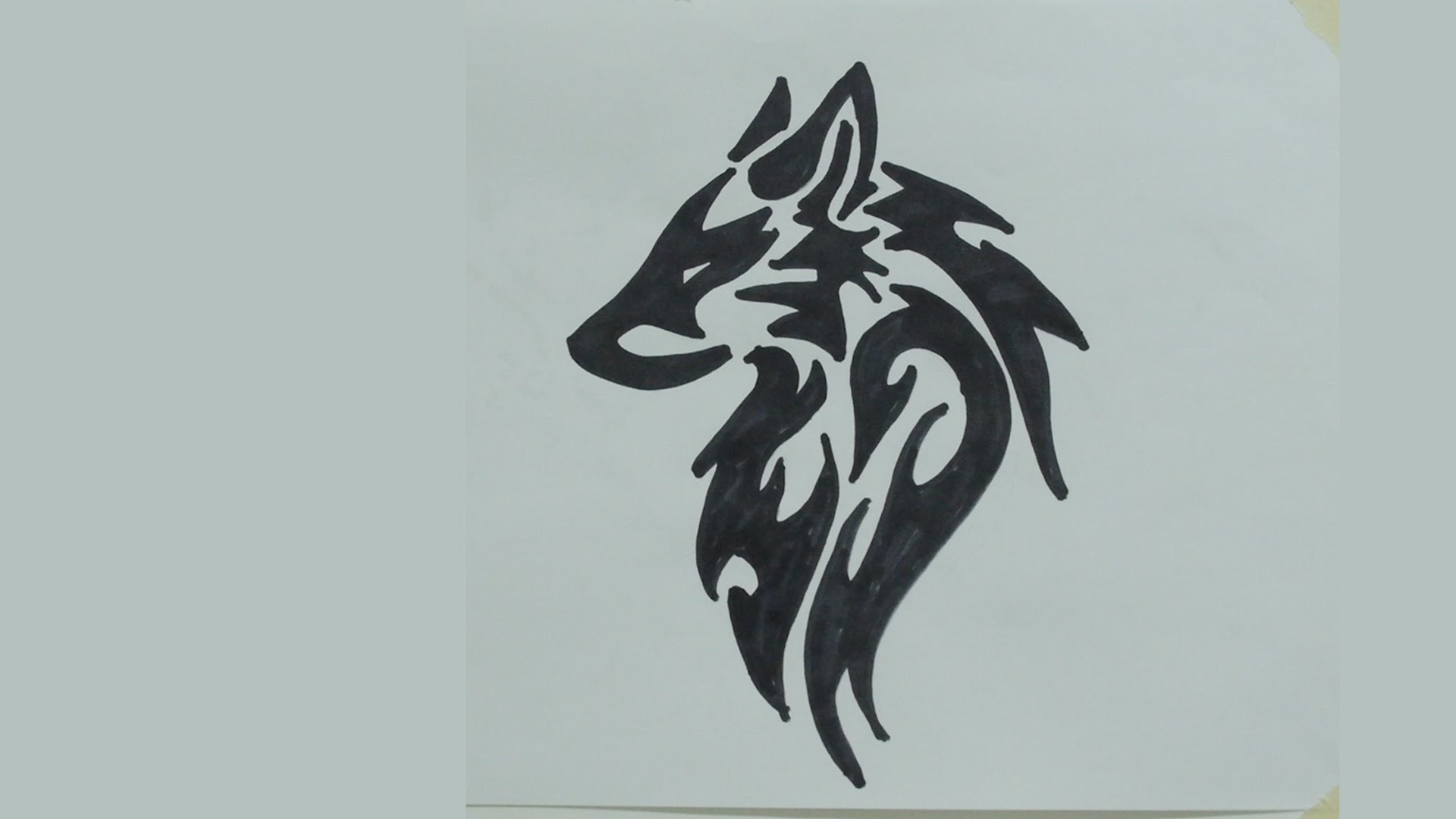 1920x1080 How to draw wolf head tribal tattoo #2