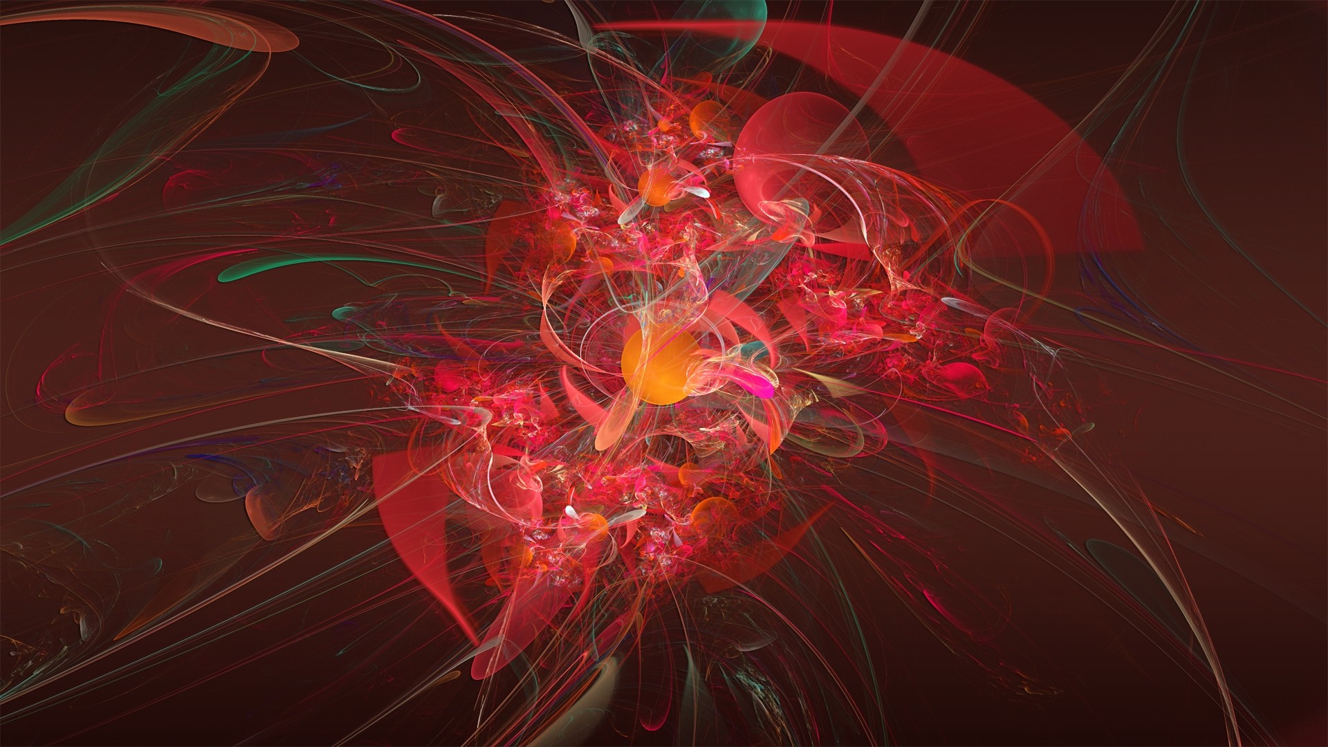 1920x1080  Wallpaper abstract, figures, fantasy, red, smoke
