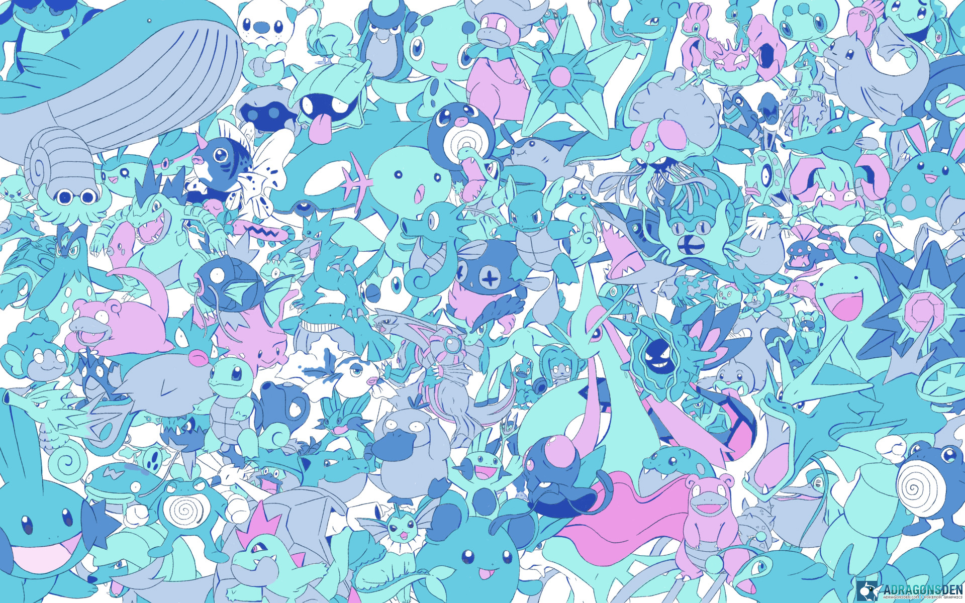 1920x1200 (Day I've always had a fascination with aquatic life so my fave pokemon  based on a favorite animal goes to water type pokemon! {All water pokemon  wallpaper ...