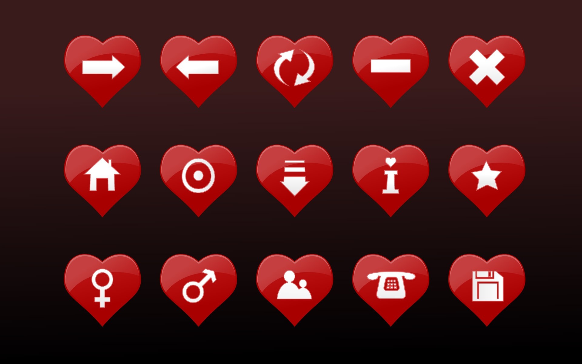 1920x1200  Wallpaper love, signs, hearts, black, red