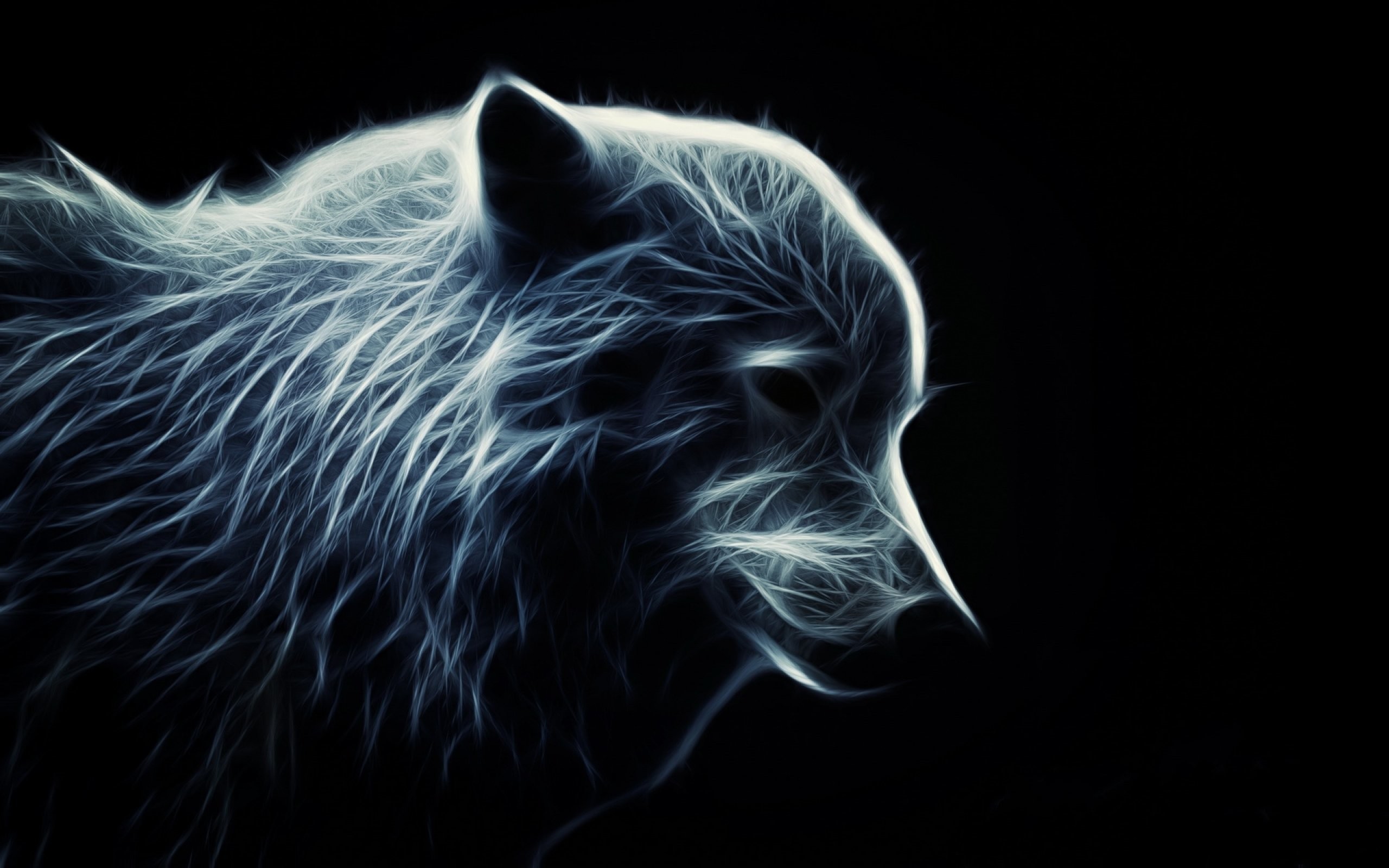2560x1600 Wolf wolves predator carnivore fractal artwork d wallpaper |  |  649355 | WallpaperUP