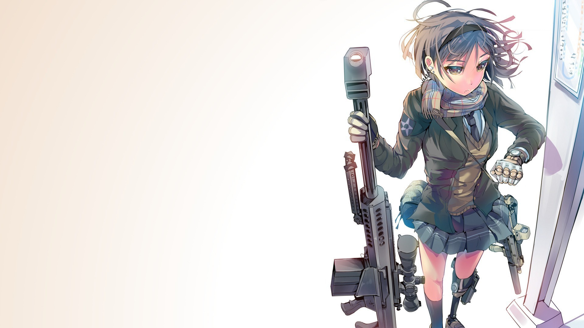 1920x1080 anime Girls, Anime, Women With Guns, Daito, Original Characters, School  Uniform, Weapon, Sniper Rifle Wallpapers HD / Desktop and Mobile Backgrounds