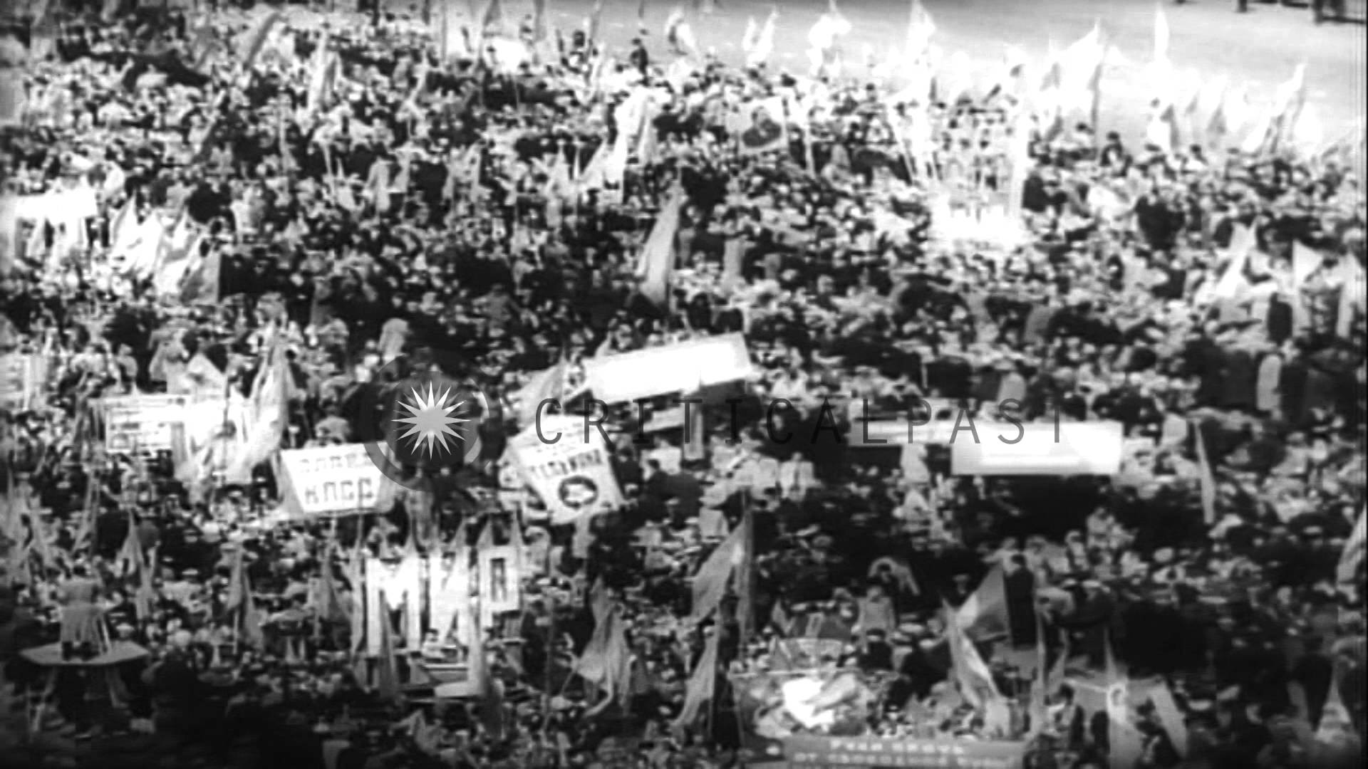 1920x1080 Yuri Gagarin reviews parade as Red crowds celebrate May Day in Moscow. HD  Stock Footage - YouTube