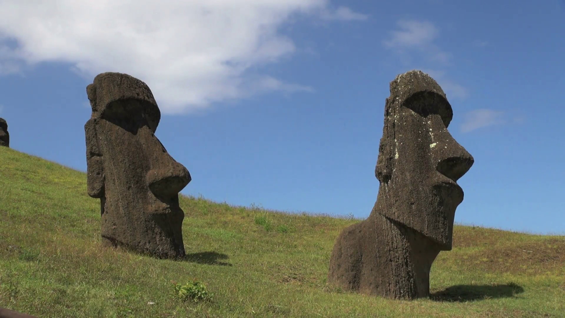 1920x1080 Profile View of Easter Island Moai Statues Stock Video Footage - VideoBlocks