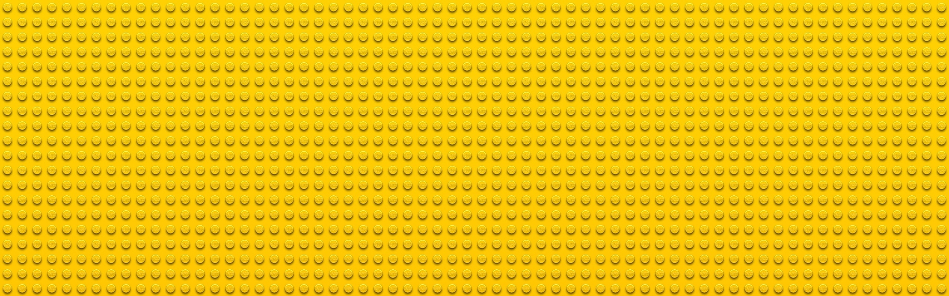 3840x1200  Wallpaper lego, points, circles, yellow