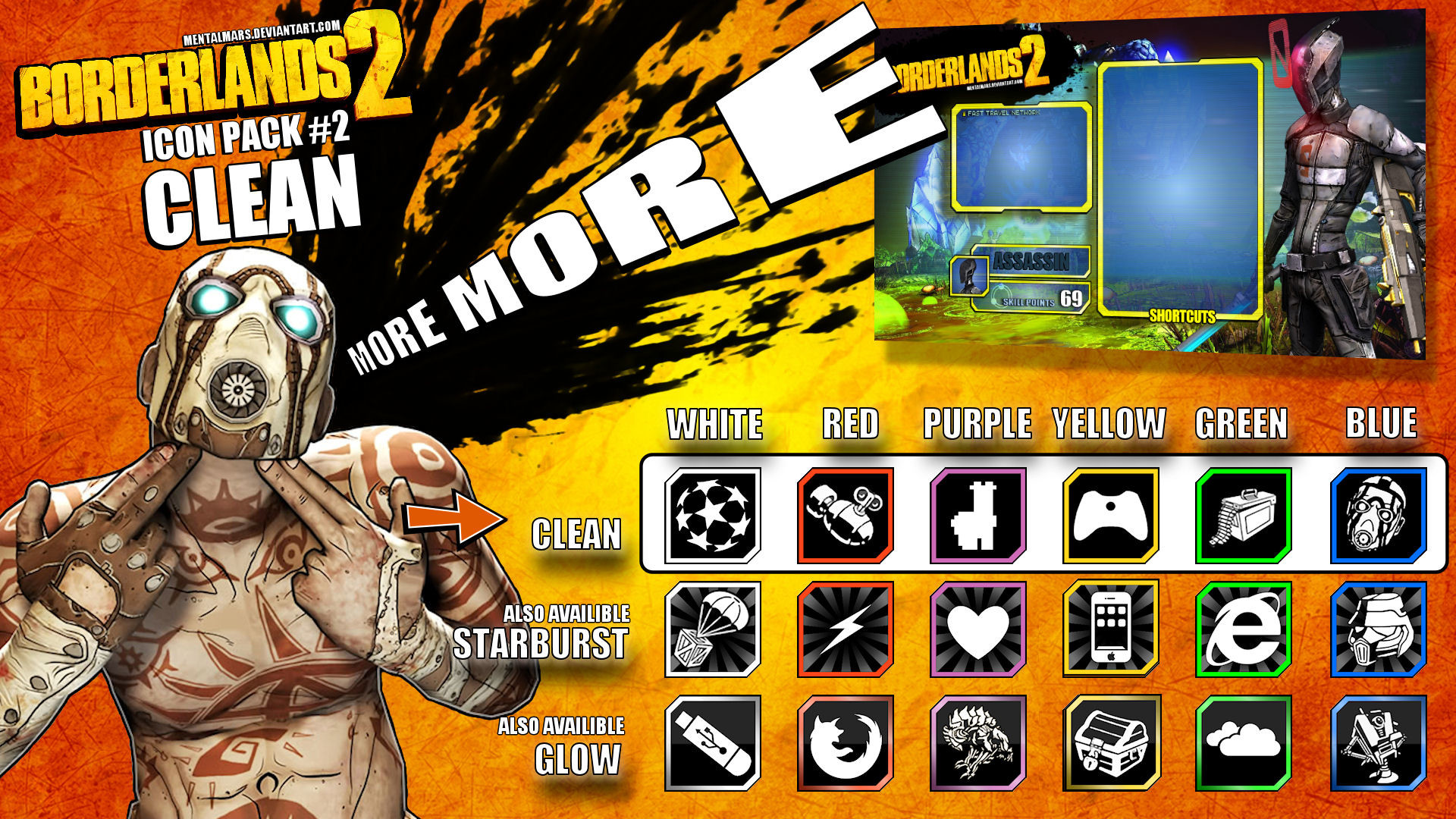 1920x1080 ... Borderlands 2 Icon pack 2 - CLEAN by mentalmars