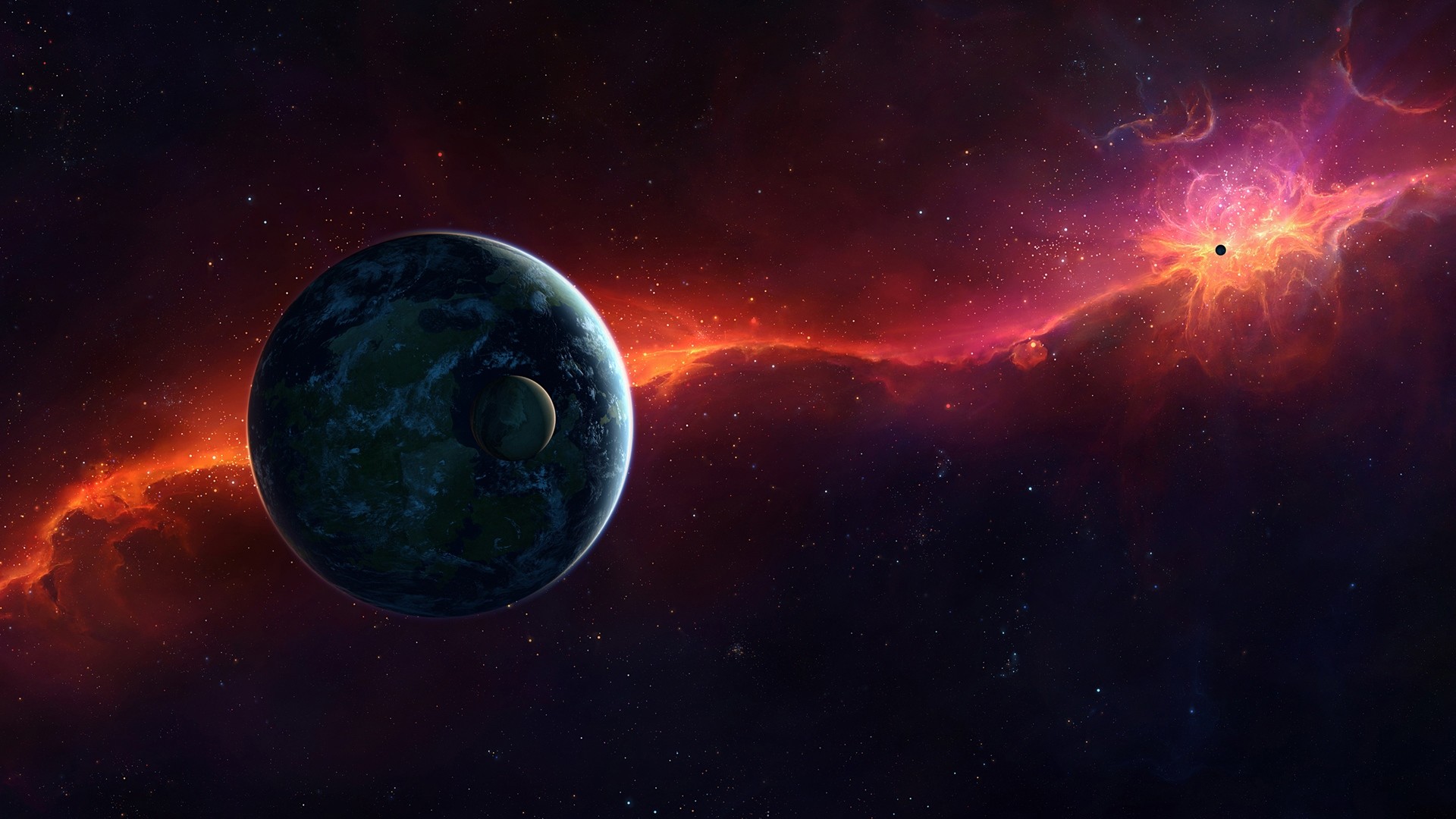 1920x1080  Wallpaper sci fi, space, red, planet