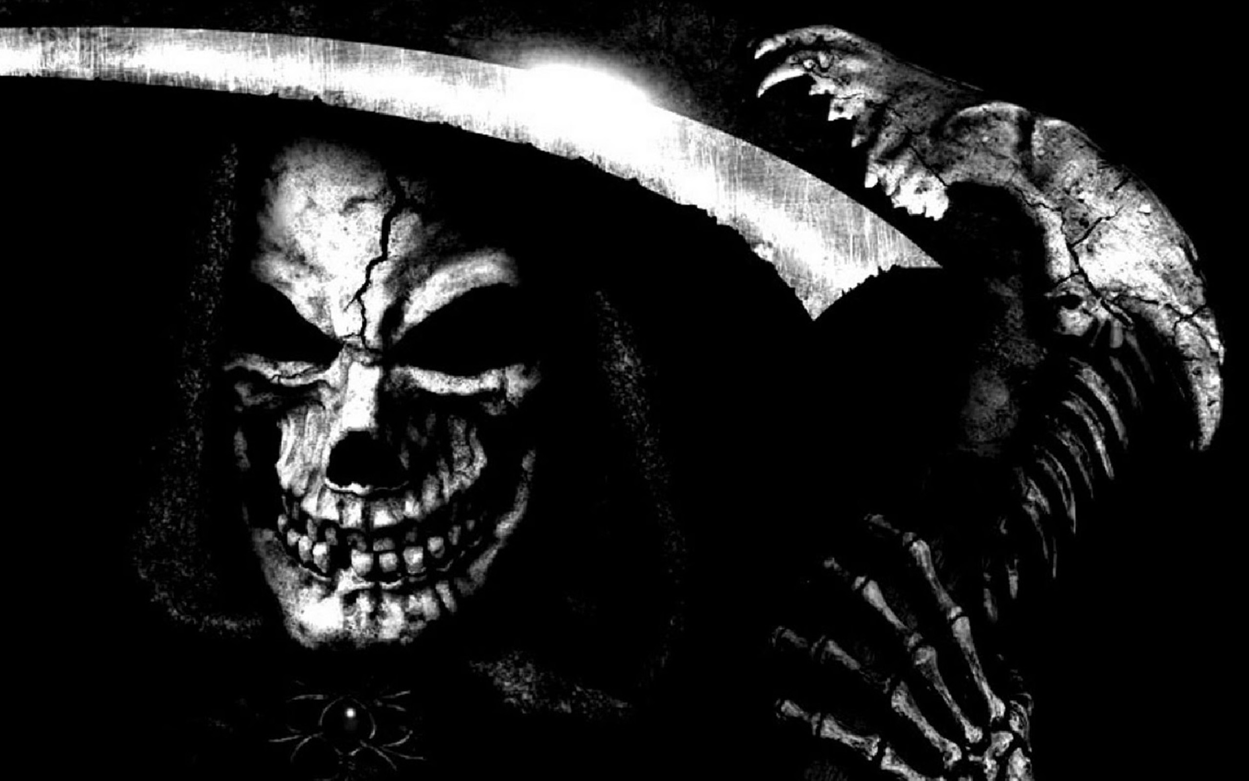 2560x1600 Explore Dark Creatures, Angel Of Death, and more! Scary Skull Wallpapers ...
