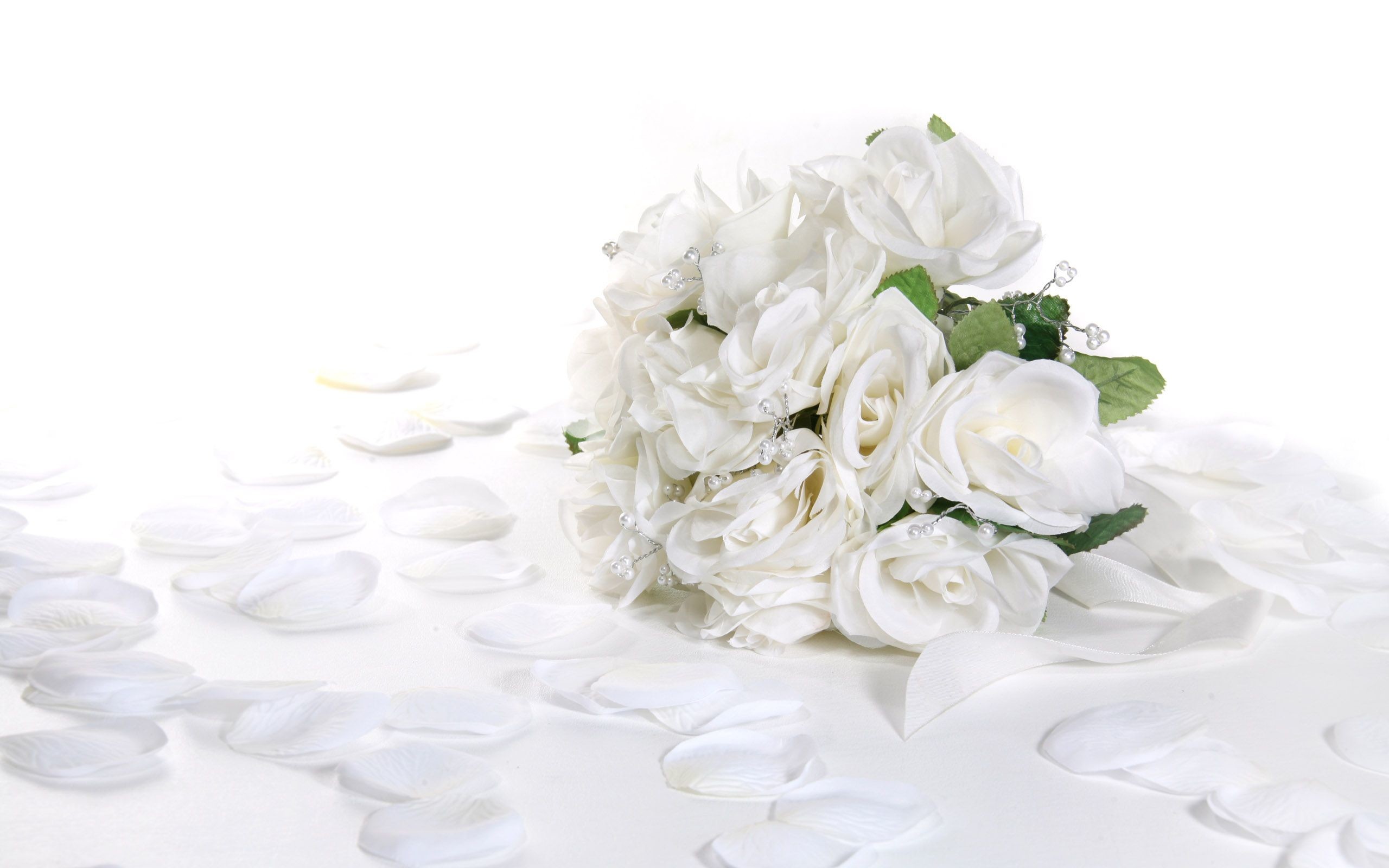 2560x1600 Romantic-White-Rose-Flower-Wedding-Wallpaper-High-Definition.