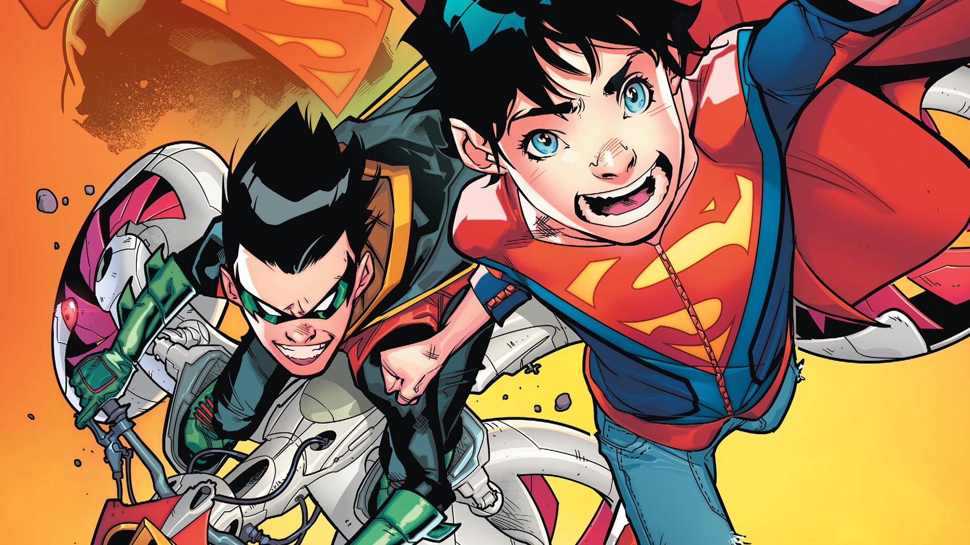 1920x1080 Comics - DC Comics Robin (Batman) Damian Wayne Superboy Superman Wallpaper