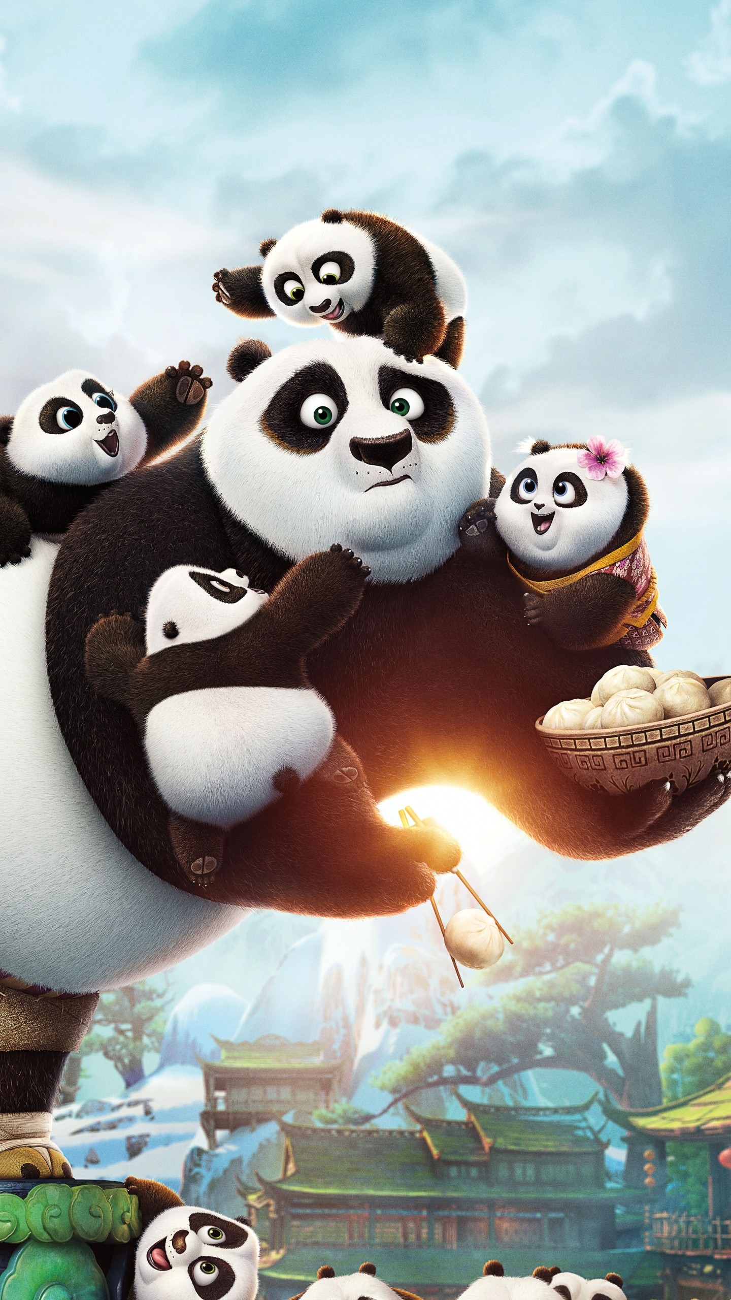 1440x2560  Wallpaper kung fu panda 3, panda, kids, 2016
