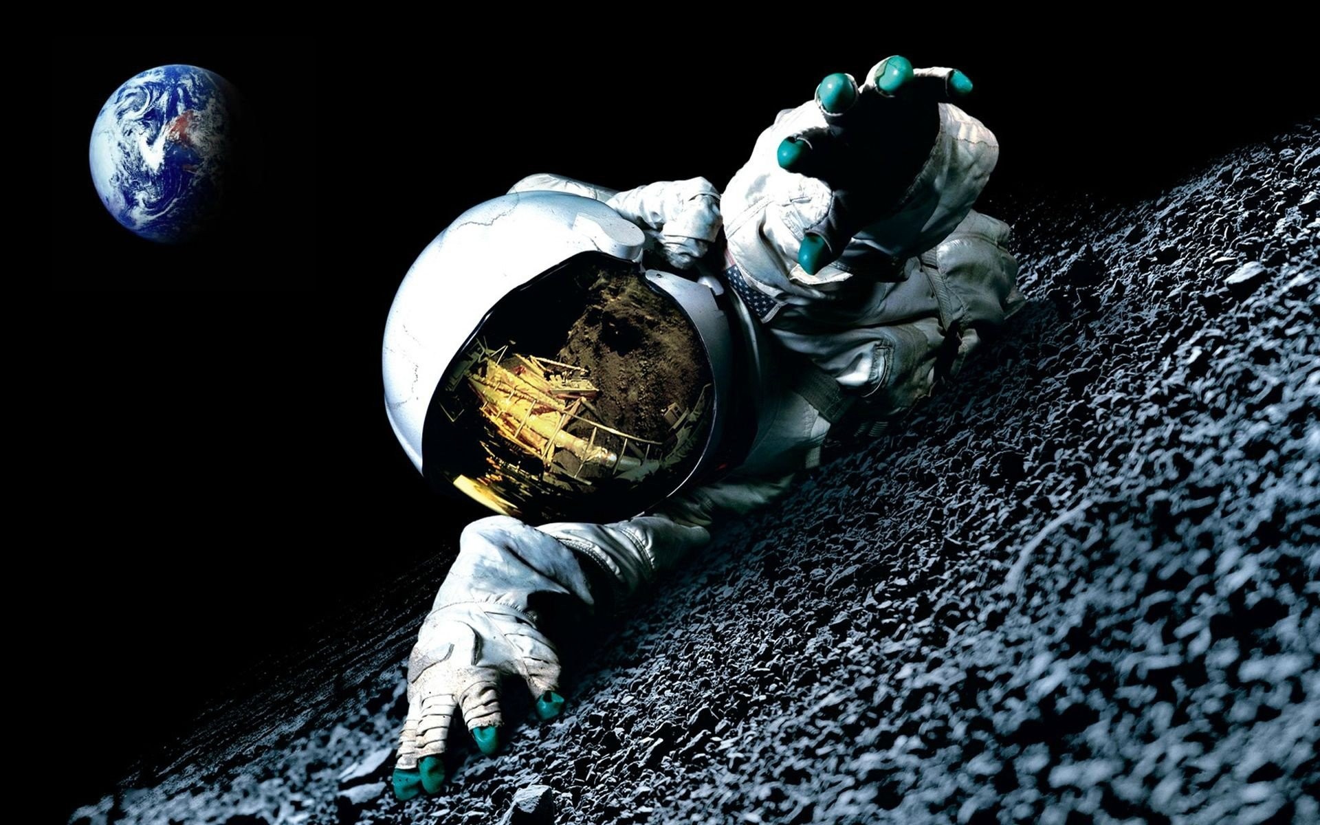 1920x1200 Space Astronauts Spacesuits Middle-earth Moon ...