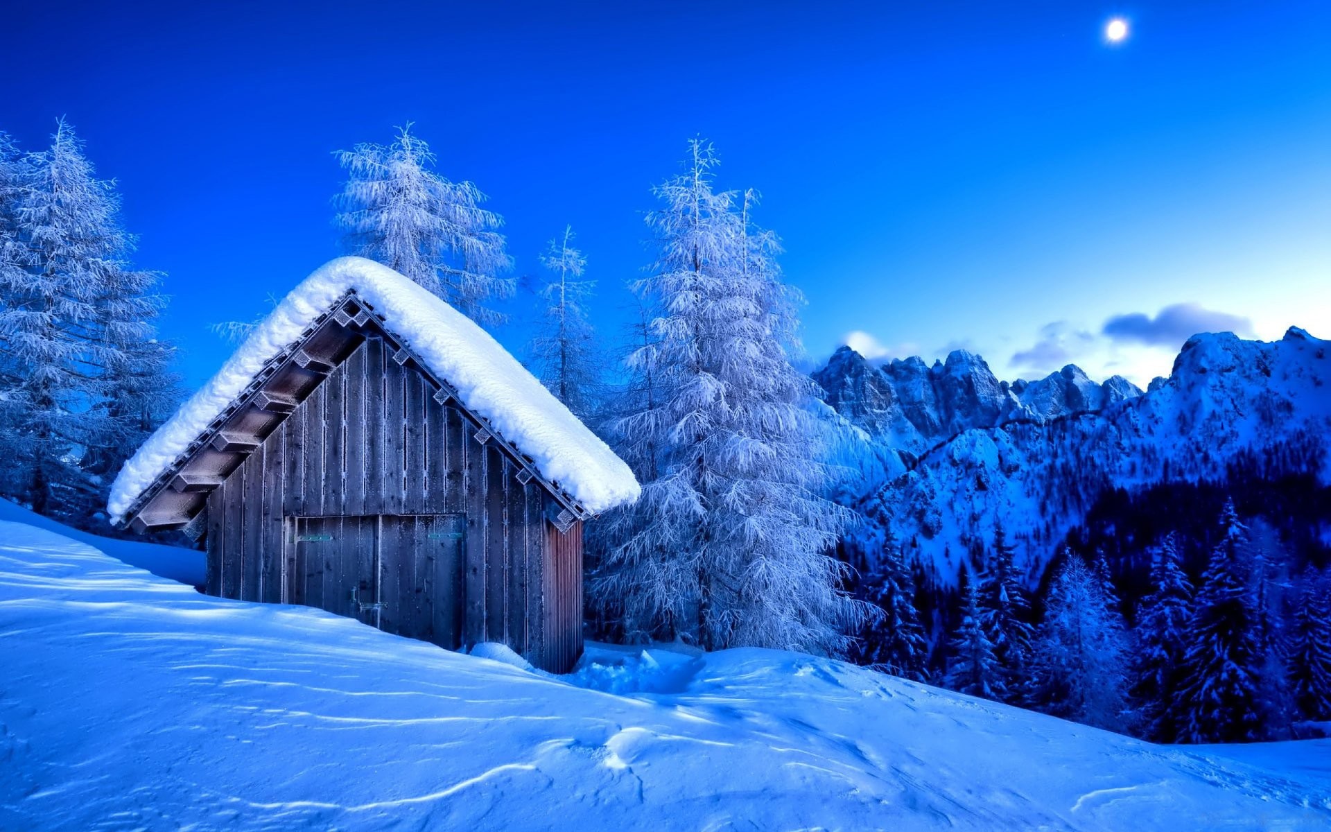 1920x1200 Man Made - Barn Man Made Mountain Earth Nature Winter Snow Wallpaper