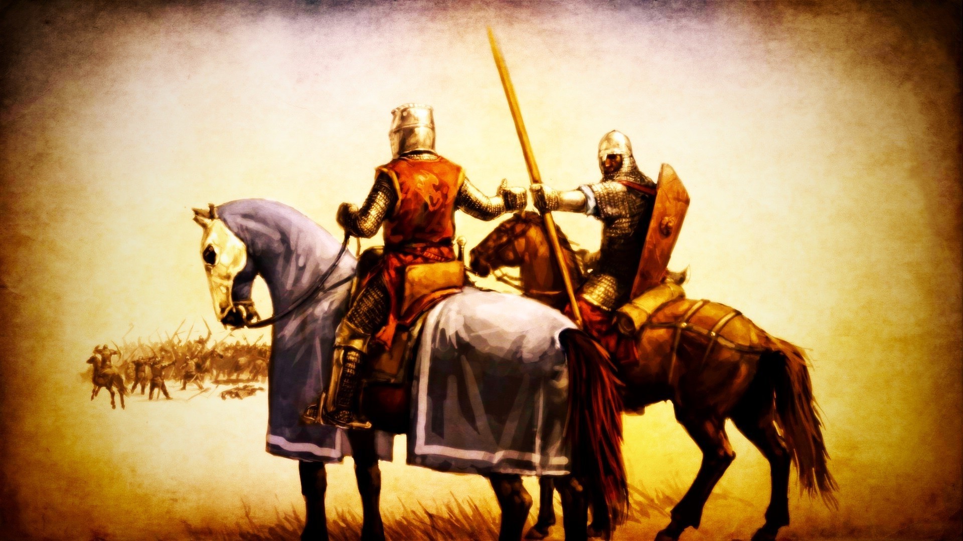 1920x1080 medieval knights horse battle warrior artwork spear Wallpapers HD / Desktop  and Mobile Backgrounds