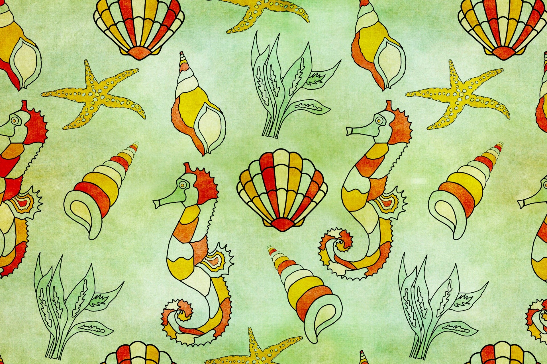 1920x1280 Vintage Sea Life Wallpaper