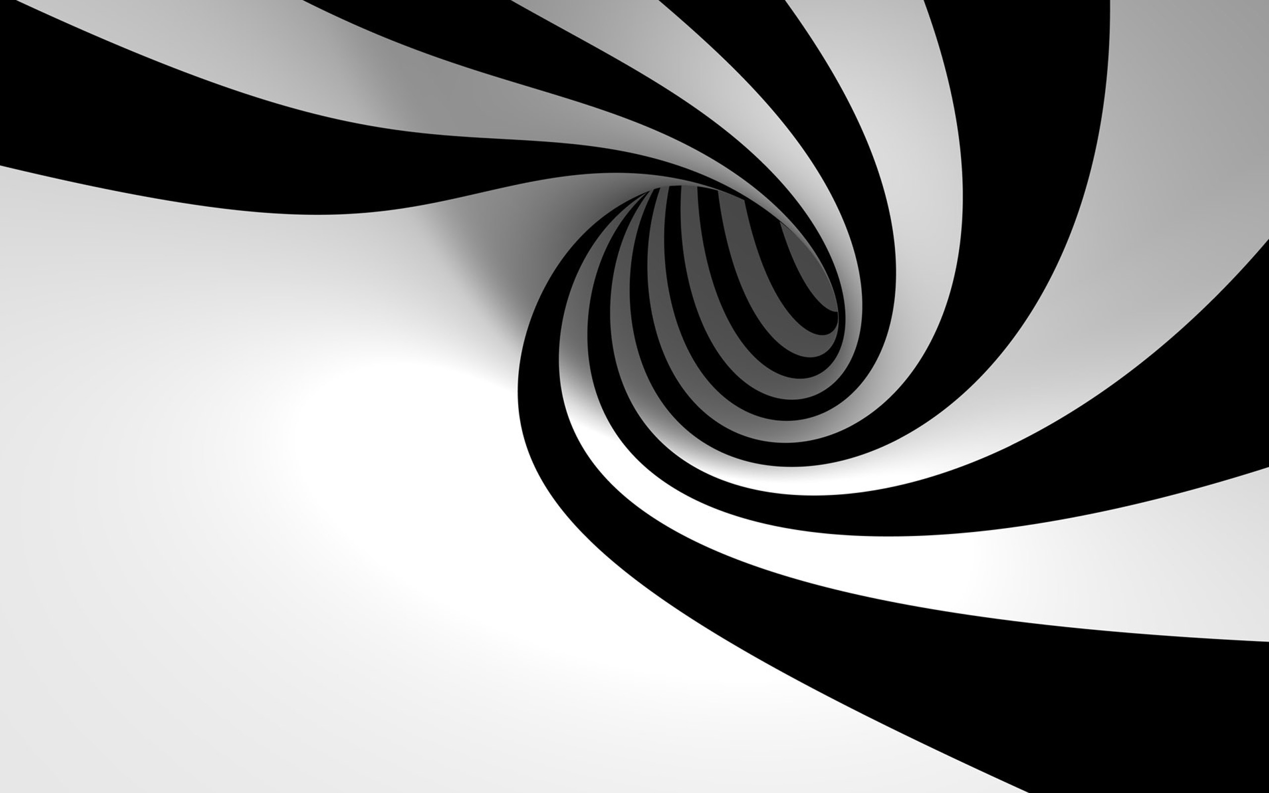 2560x1600 3D Black white Spiral Wallpapers | Pictures
