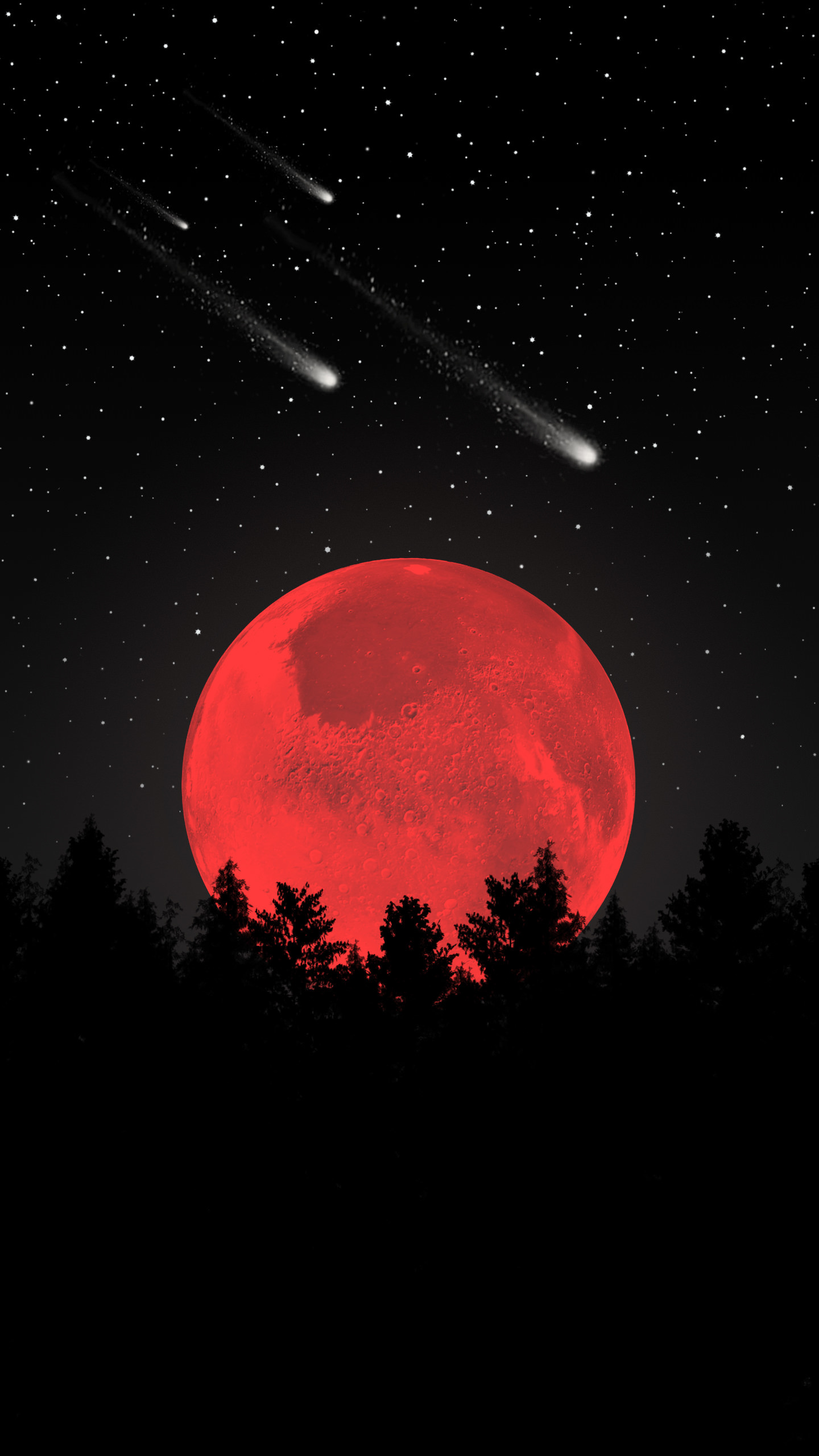 1440x2560 Red moon wallpaper
