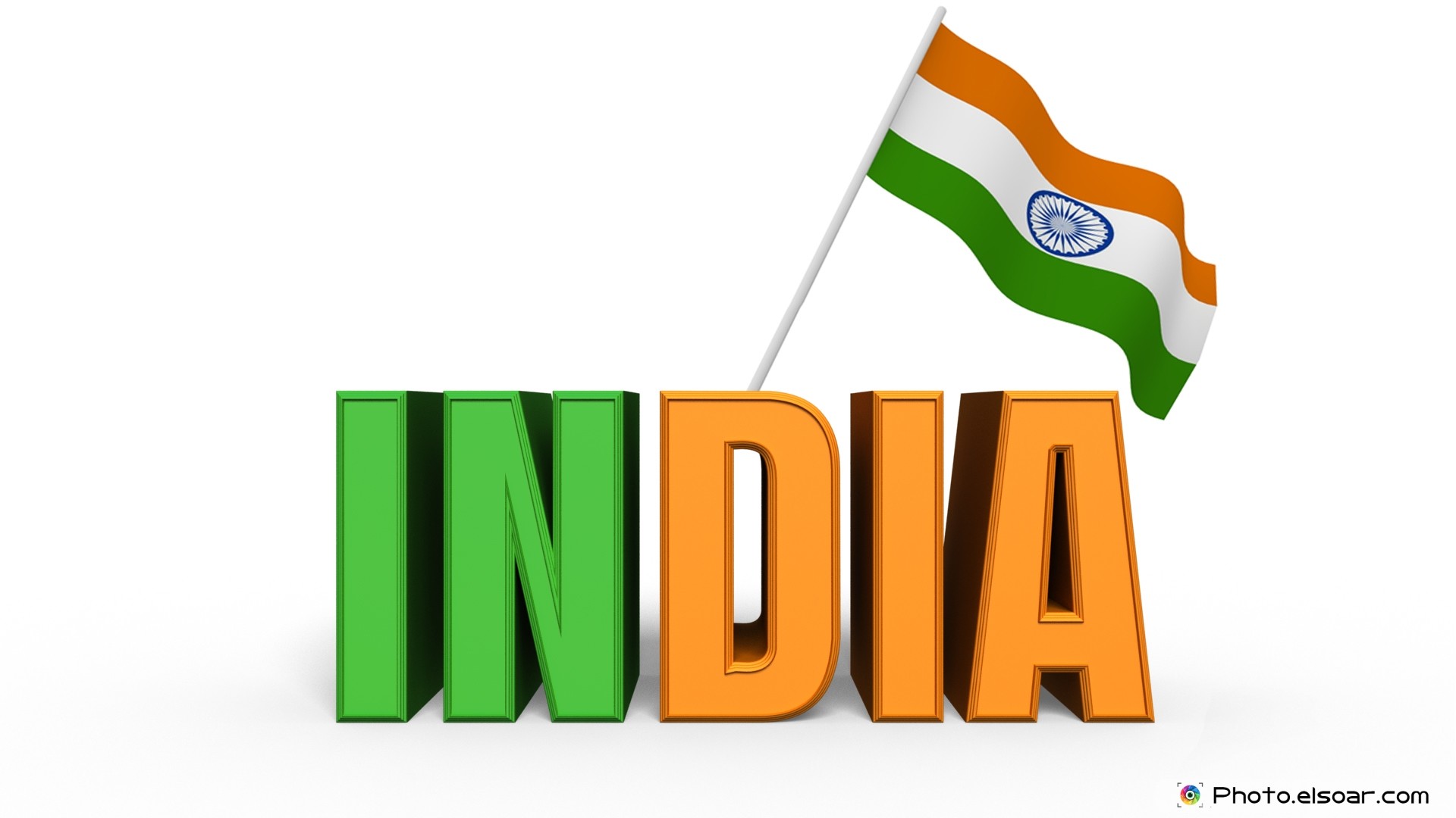 1920x1080 ... WallPaper Of India Text via Saffron And Green Colors With the Stylish  Flag